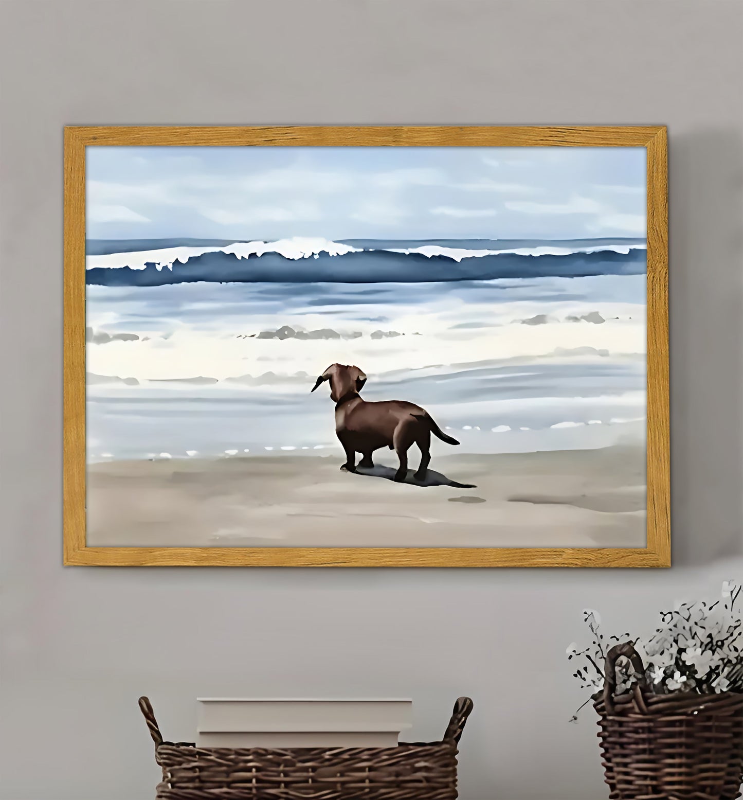 W136 Natural Wood Canvas – Abstract Art | Perfect for Living Room & Office