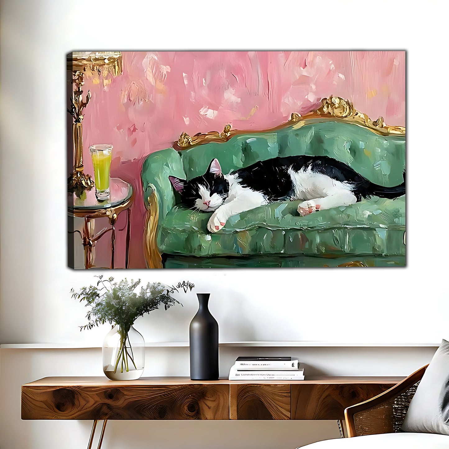 W437 Natural Wood Grain Canvas Decorative Painting – Abstract Art | Ideal for Living Rooms and Offices