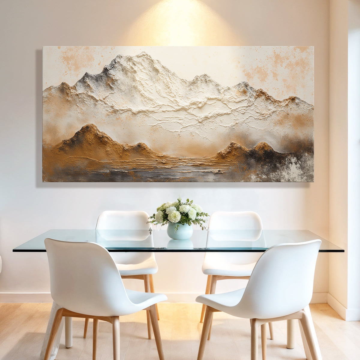 Amber Horizons Mountain Wall Art