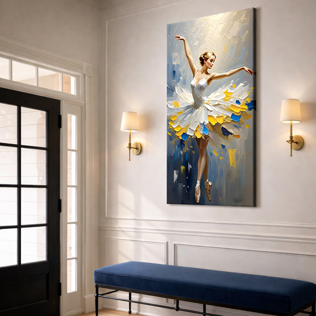 Ballerina in Blue & Gold Wall Art