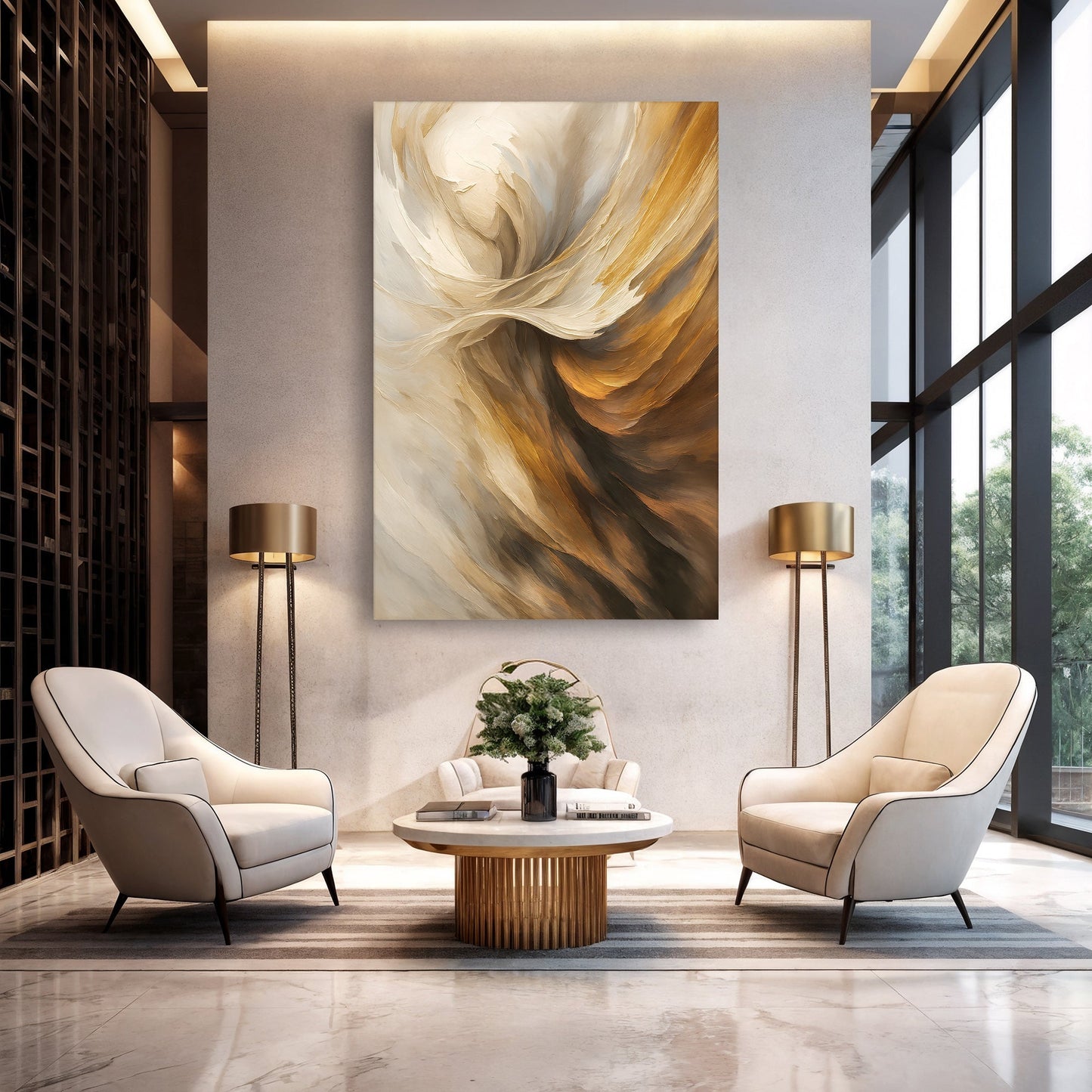 Taupe Tides Abstract Wall Art