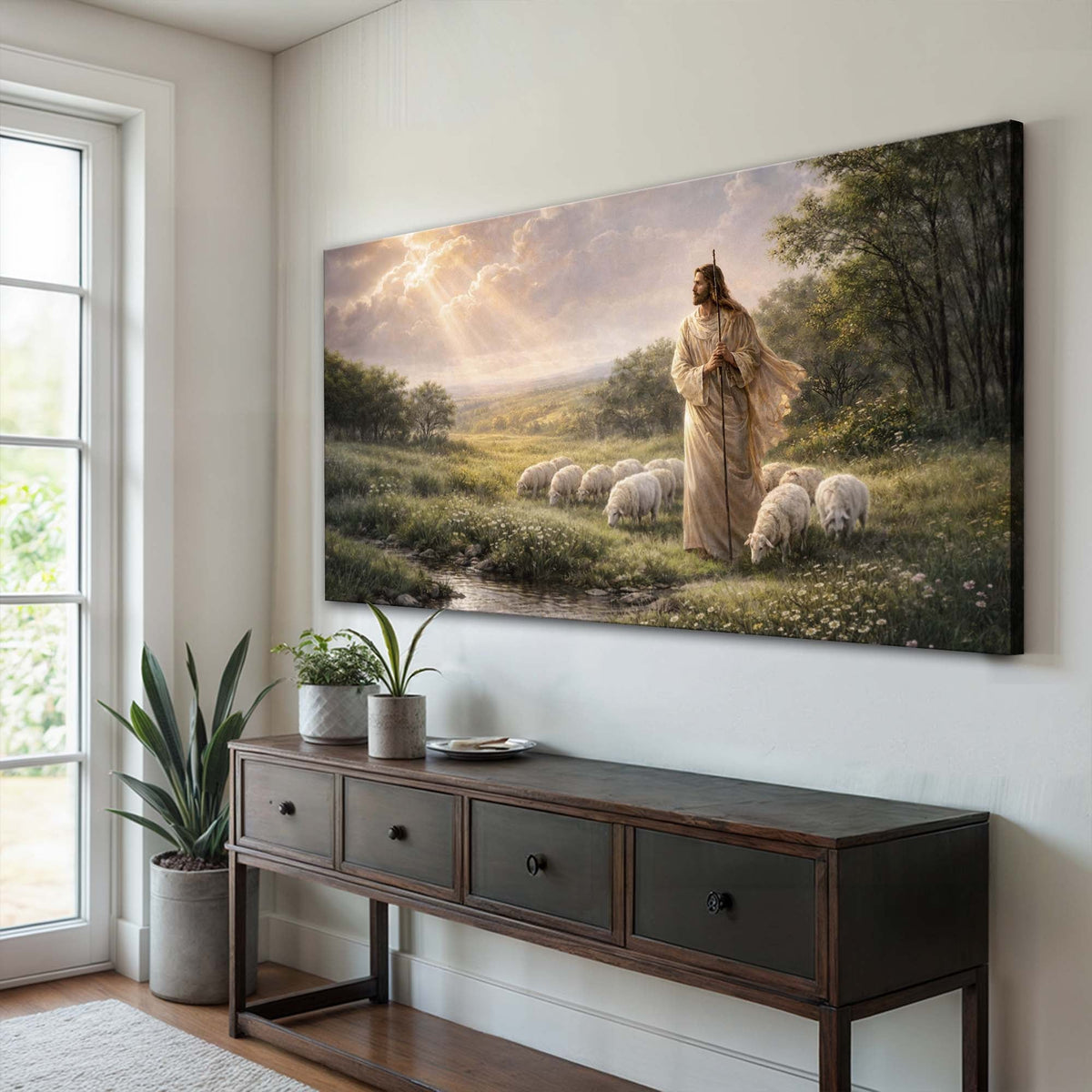 Jesus With His Flock Faith Wall Art