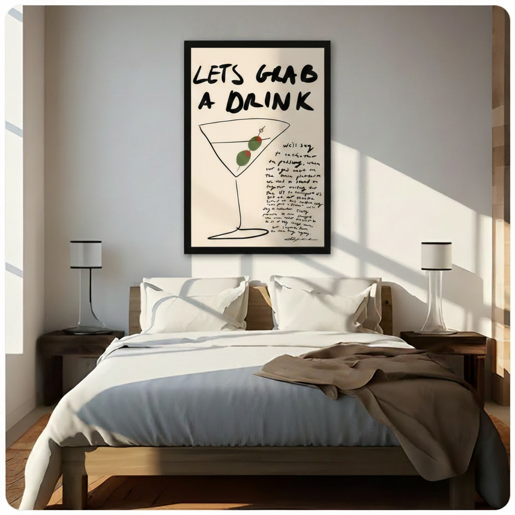 Let's Grab a Drink Cocktail Canvas Wall Art