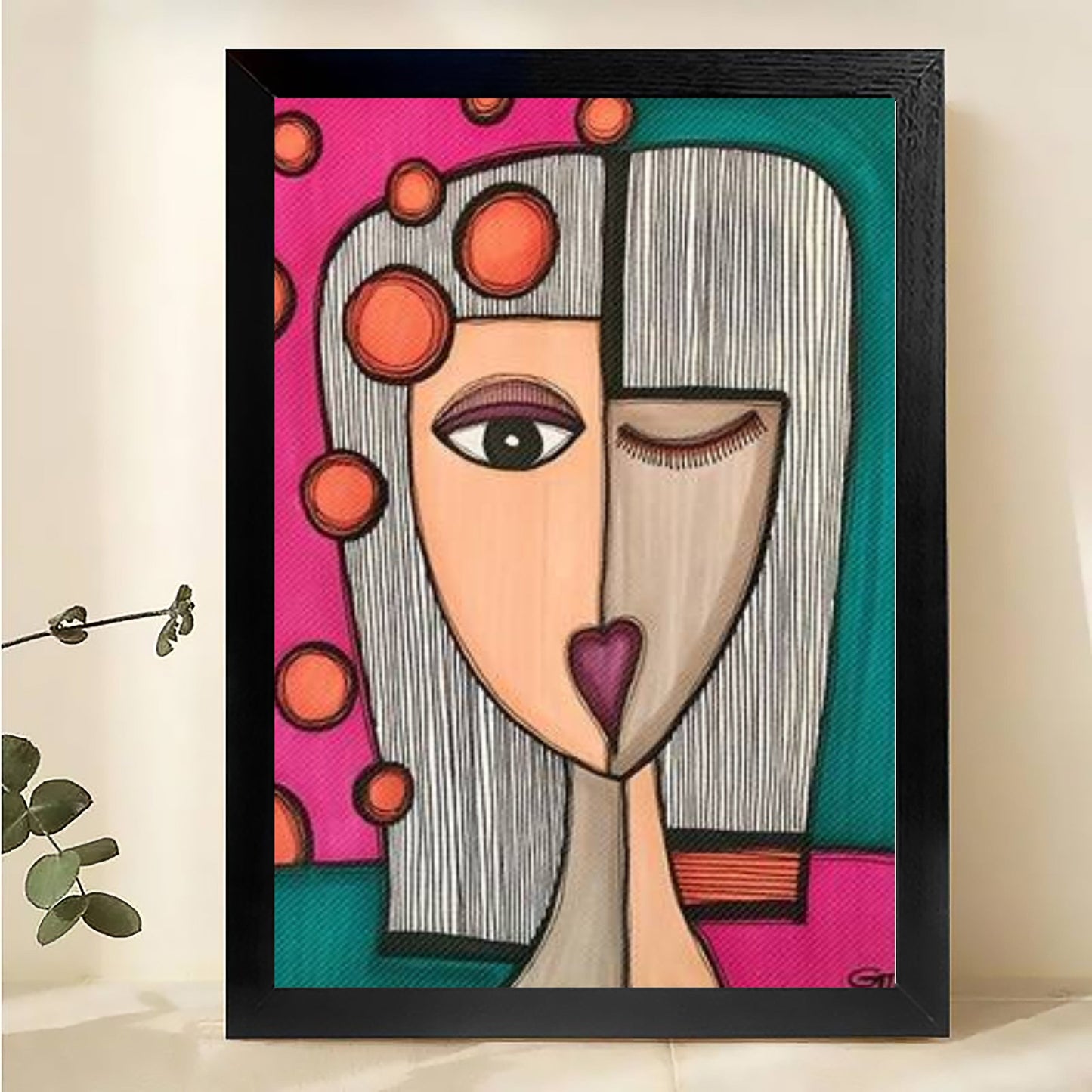 W0050 Natural Wood Canvas – Abstract Art | Perfect for Living Room & Office