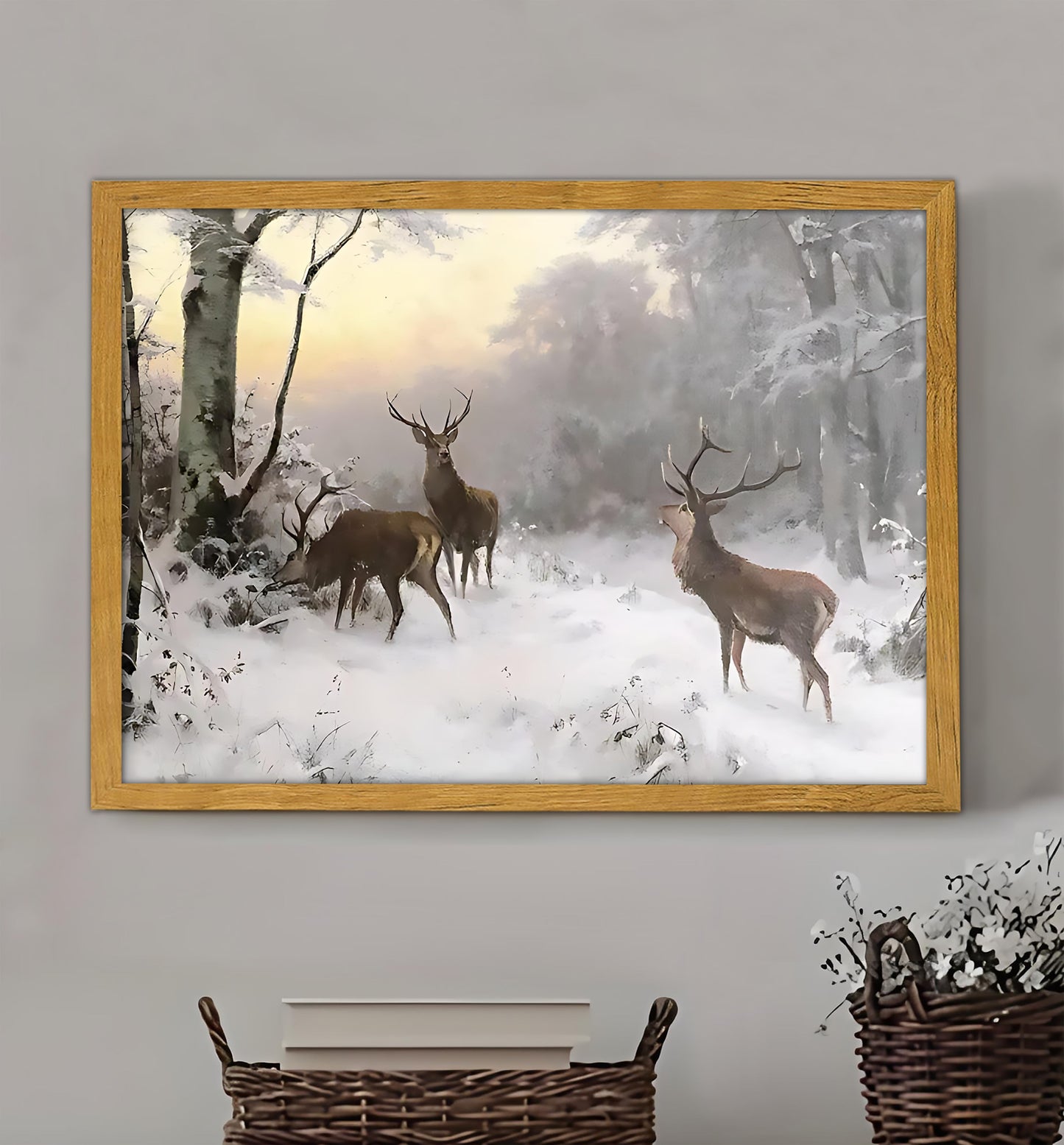W155 Natural Wood Canvas – Abstract Art | Perfect for Living Room & Office