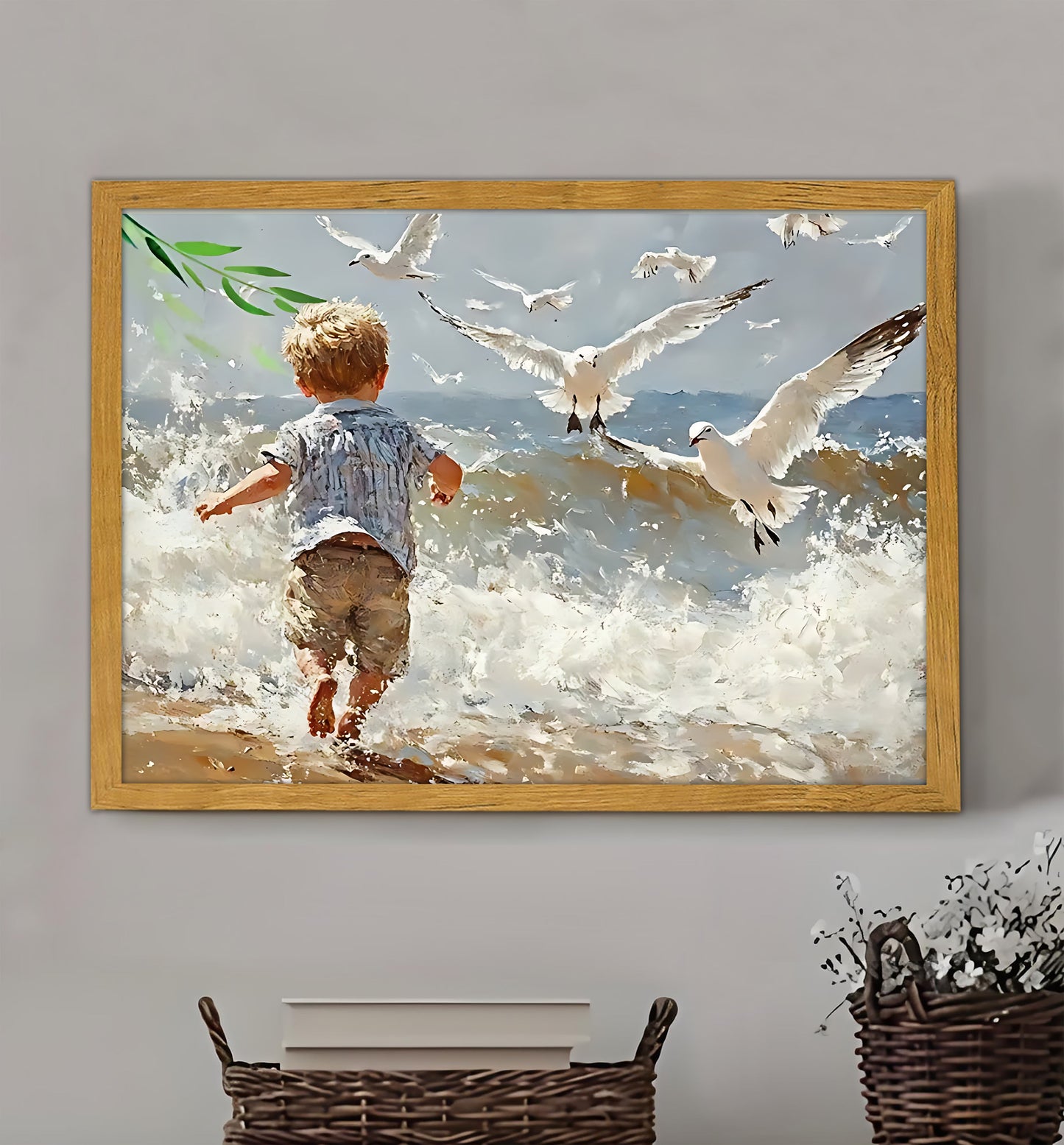 W138 Natural Wood Canvas – Abstract Art | Perfect for Living Room & Office