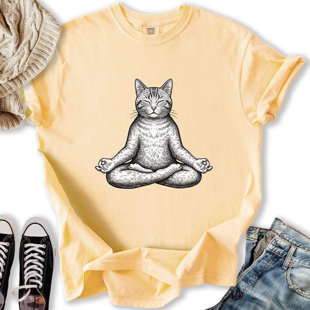 Yoga Lotus Cat Relaxed Tee