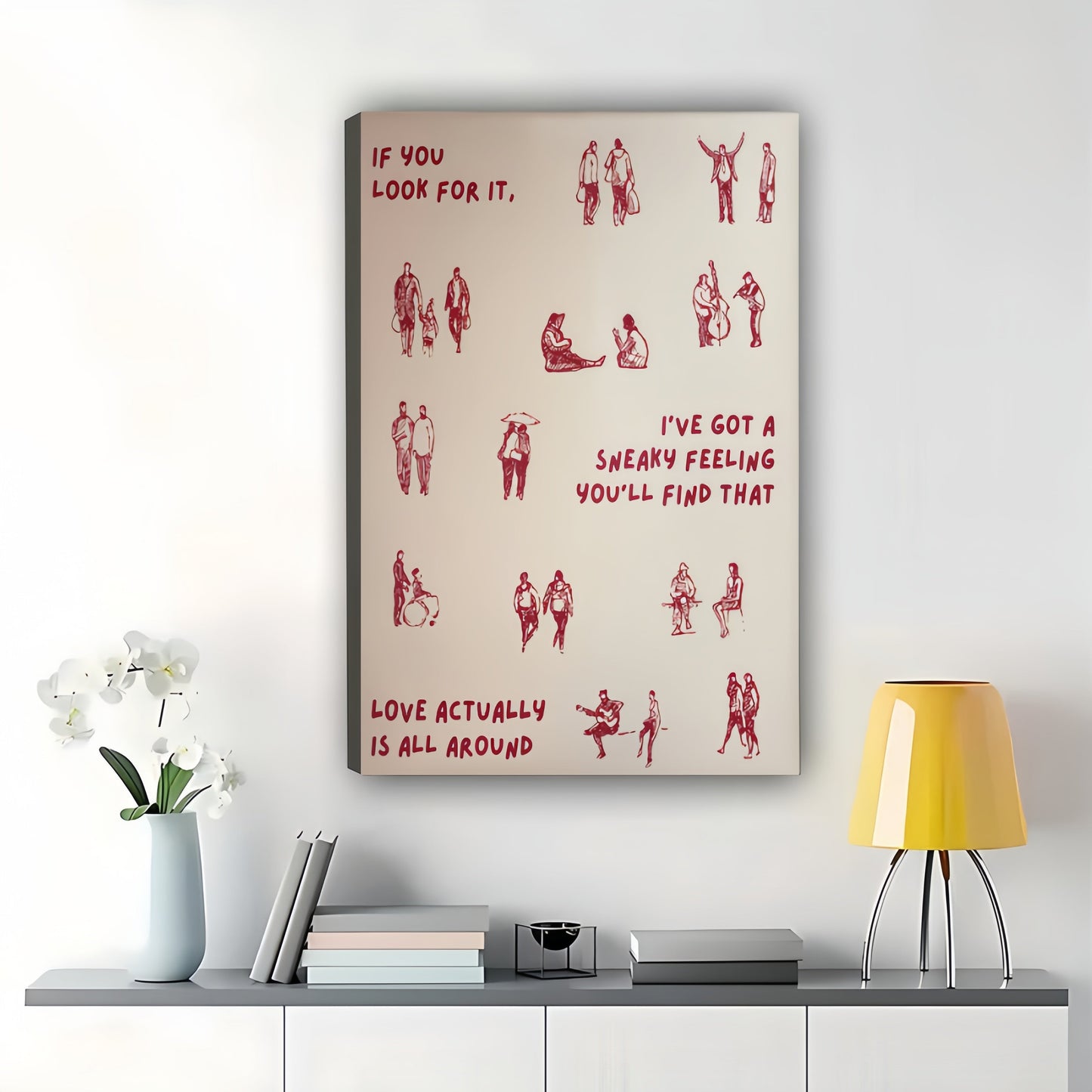 Life Quote Minimalist Typography – Inspirational Wall Art on Natural Wood Canvas