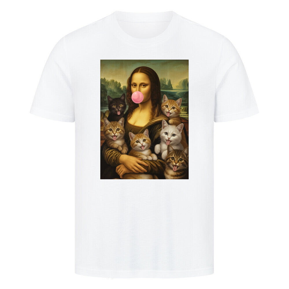 Mona Lisa mit Katzen und Kaugummi T-Shirt