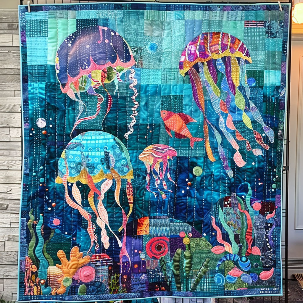 Coral Charm Quilted Blanket - Throw (55" x 60")