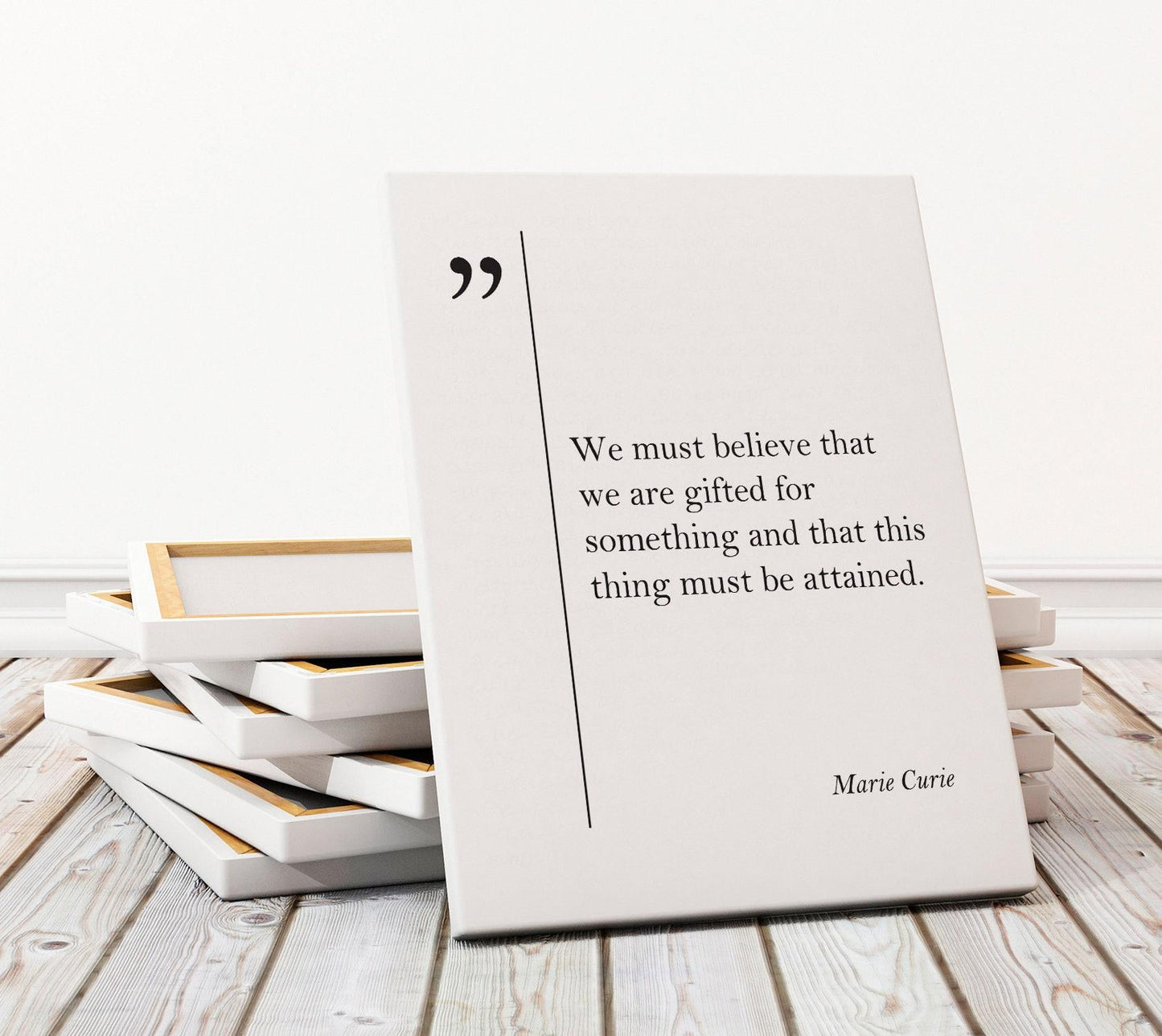 Marie Curie Quote Canvas | Framed Motivational Quote Print - Ready To Hang Wall Art