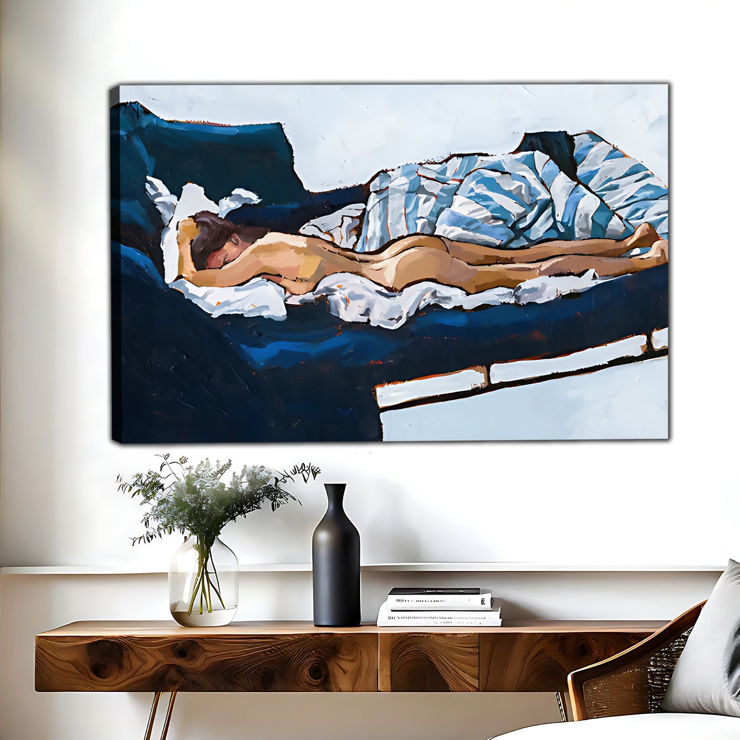 W451 Natural Wood Grain Canvas Decorative Painting – Abstract Art | Ideal for Living Rooms and Offices