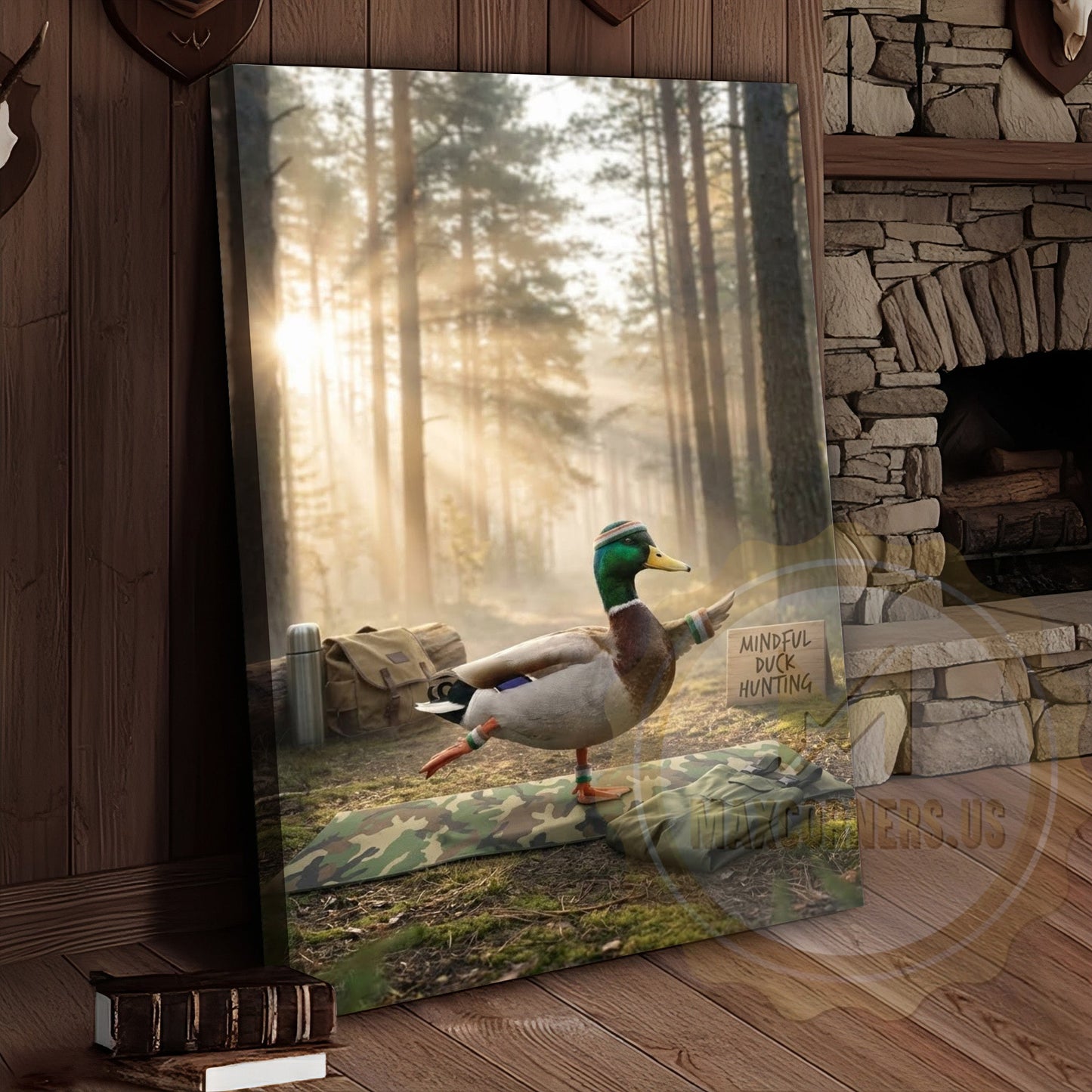 Duck Canvas Mindful Hunting Yoga Forest Meditation Canvas Wall Art