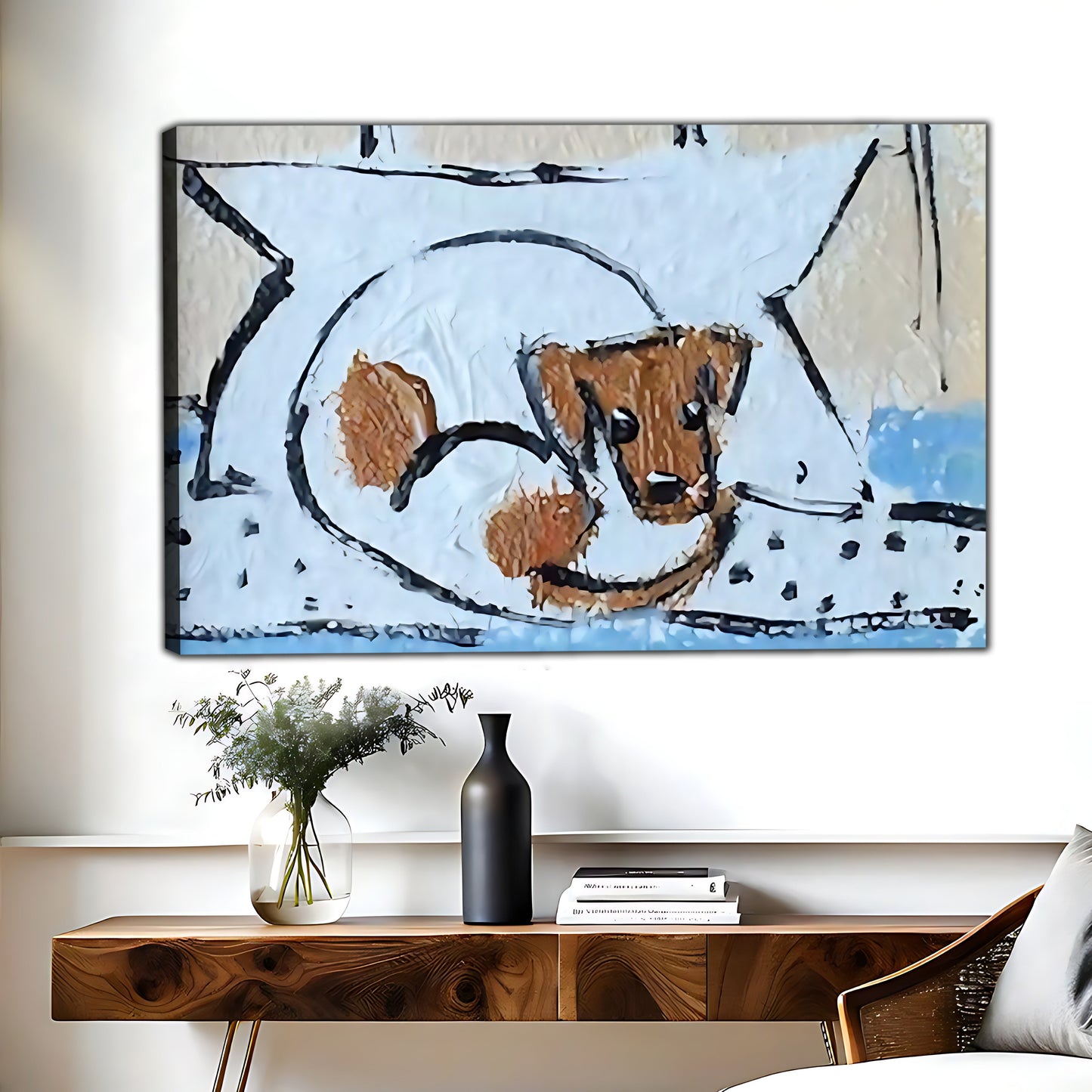W406 Natural Wood Grain Canvas Decorative Painting – Abstract Art | Ideal for Living Rooms and Offices