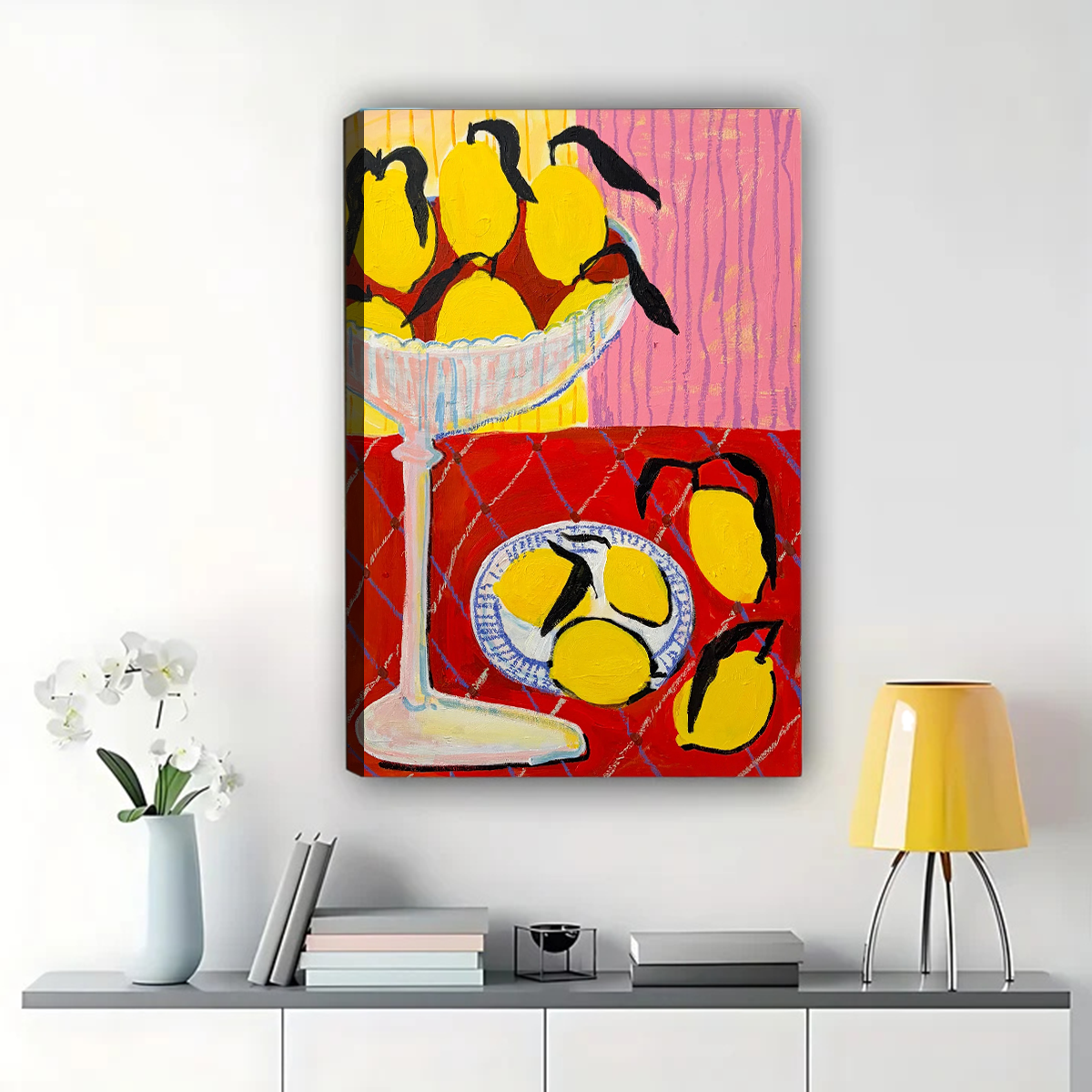 Vibrant Lemon Still Life Wall Art - Bold Modern Print