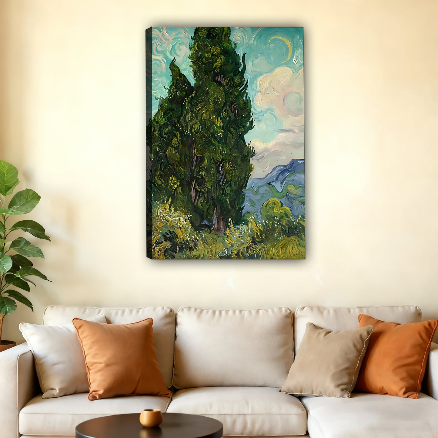 W394 Natural Wood Grain Canvas Decorative Painting – Abstract Art | Ideal for Living Rooms and Offices