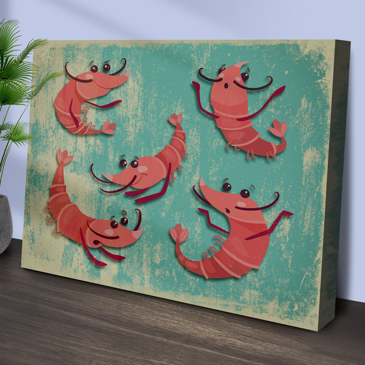 Shrimp Comic Artwork Canvas Wall Art