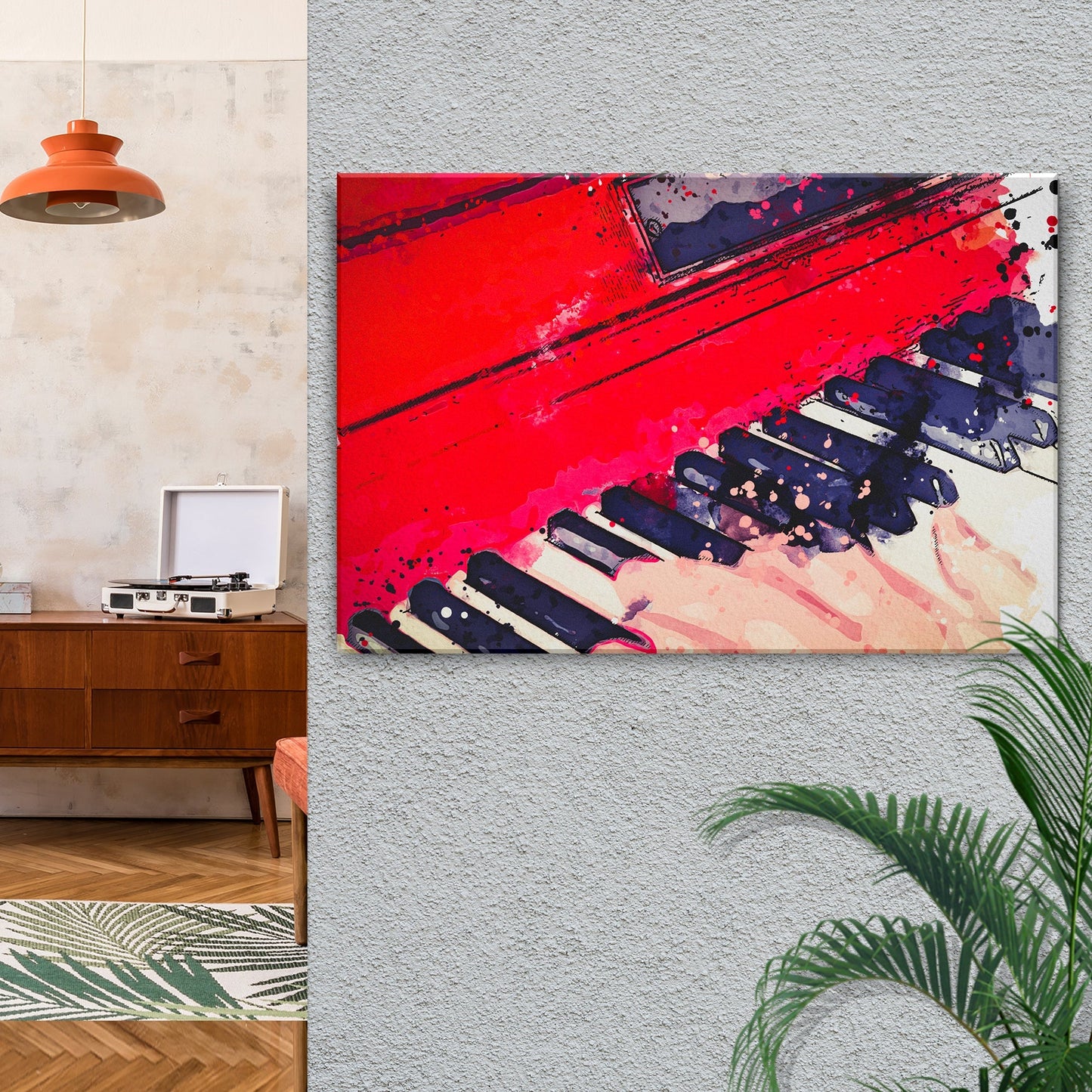 Piano Watercolor Canvas Wall Art