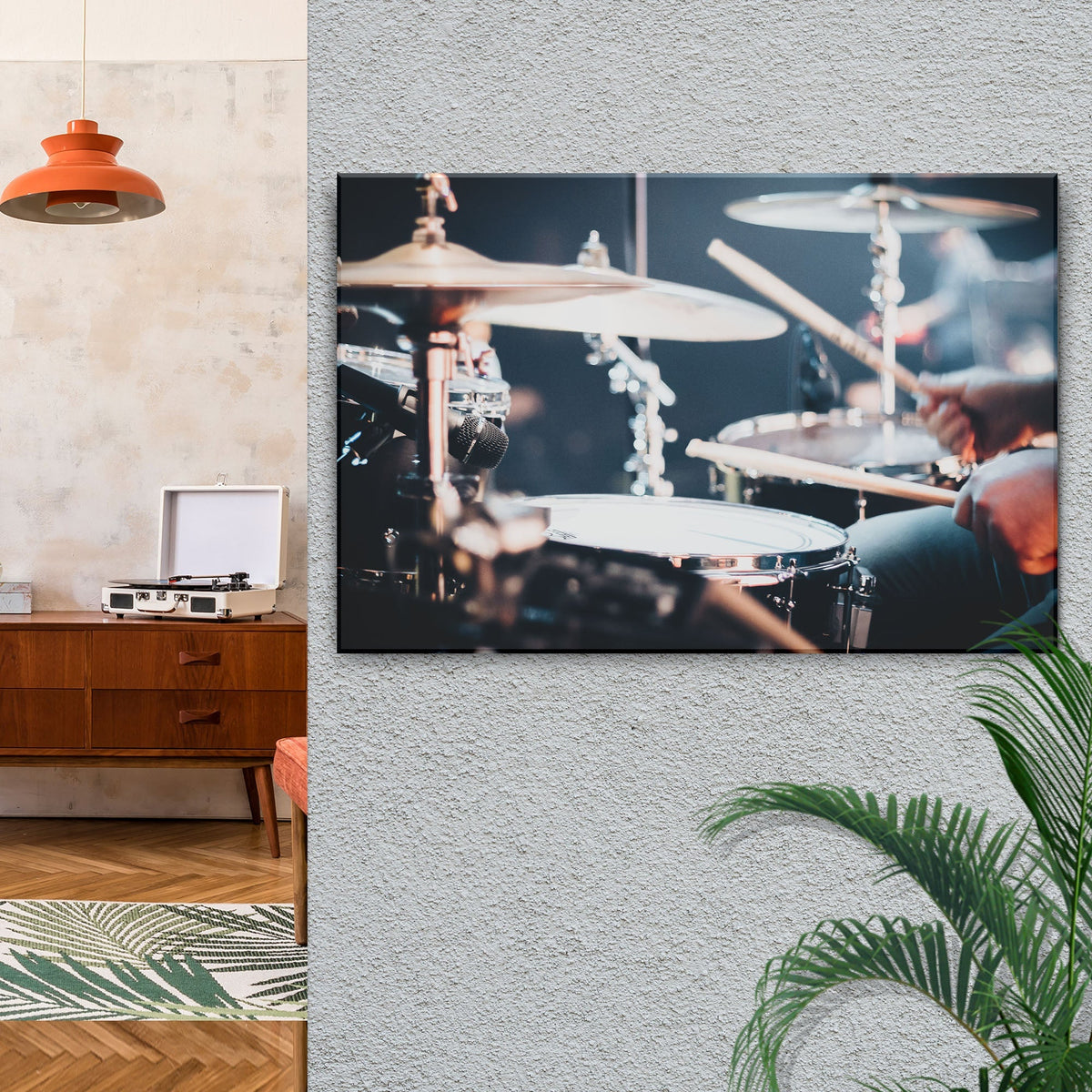 Drums Playing Canvas Wall Art
