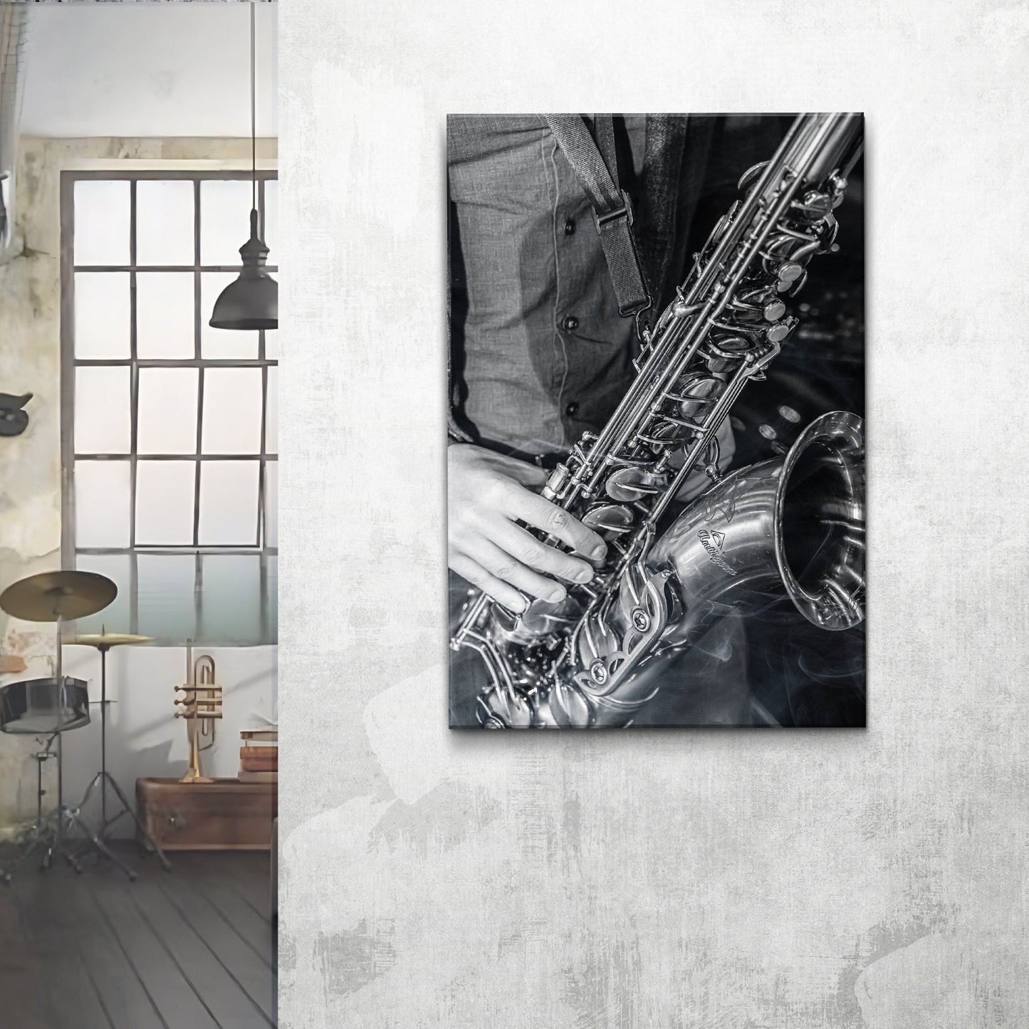 Music Genres Jazz Monochrome Canvas Wall Art