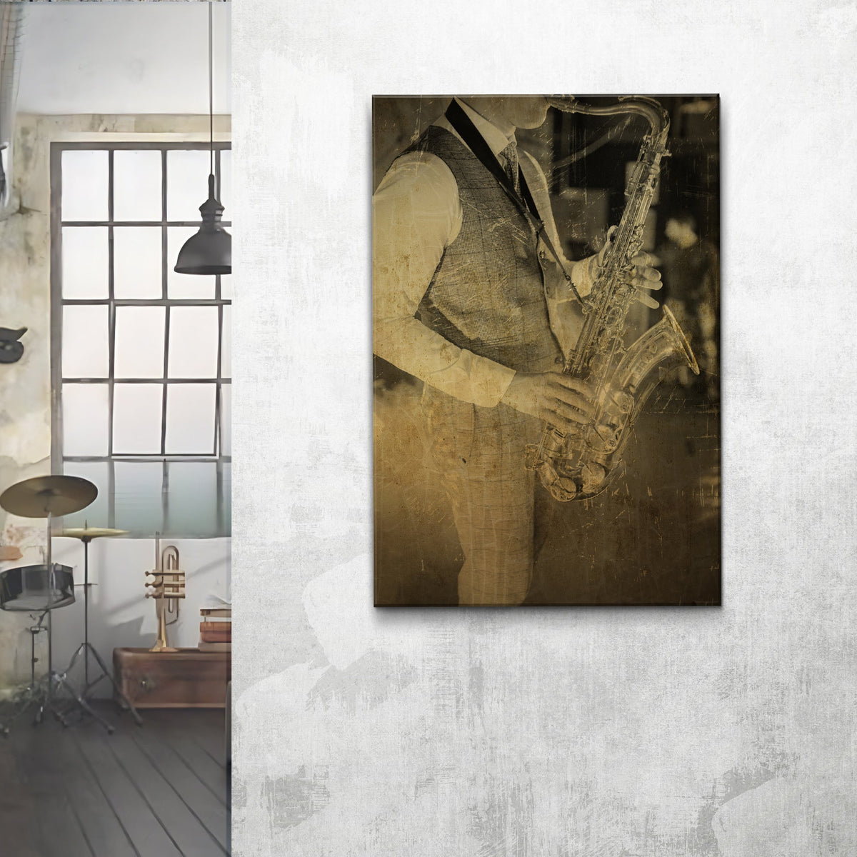 Music Genres Jazz Vintage Canvas Wall Art