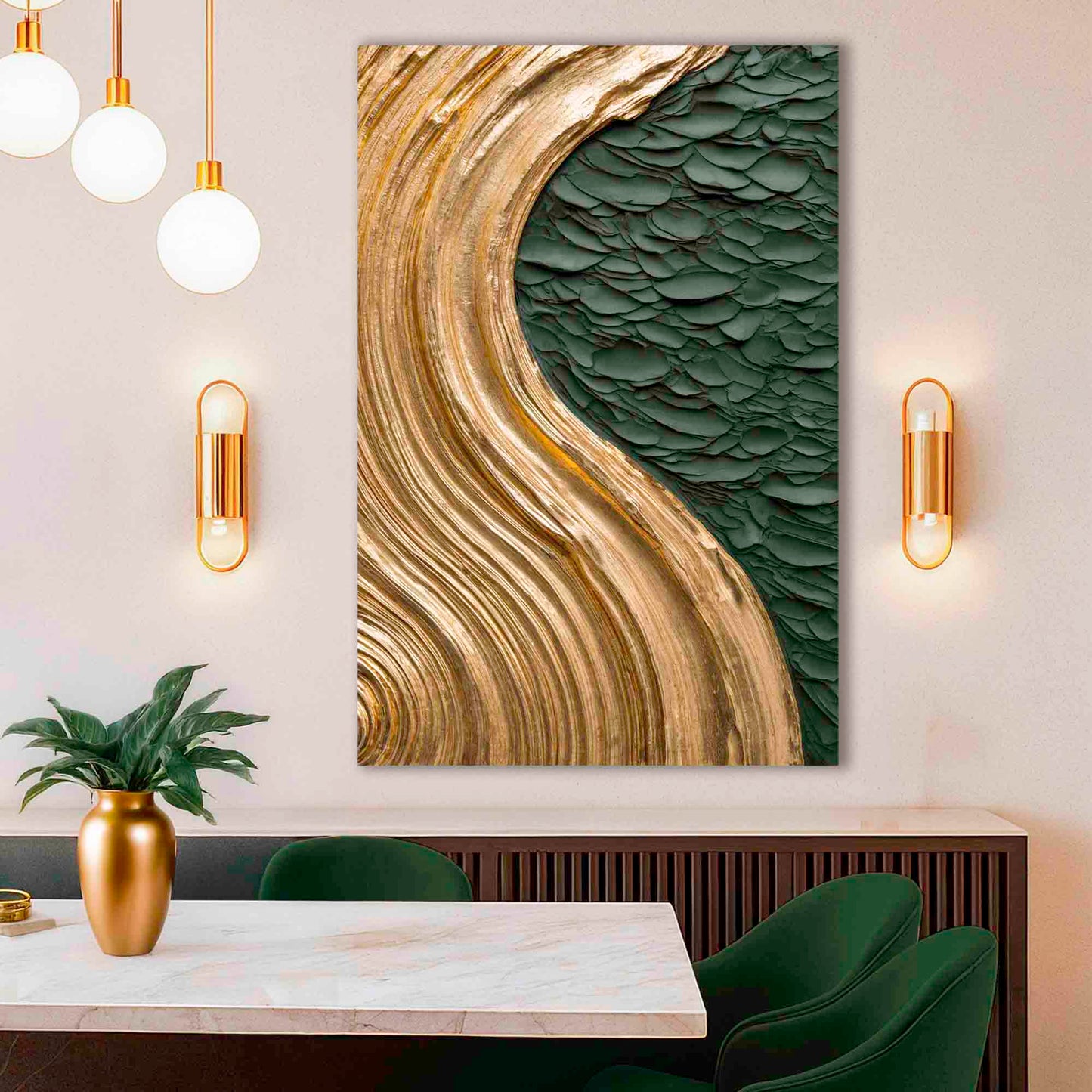 Contemporary Metallic Relief Wall Art