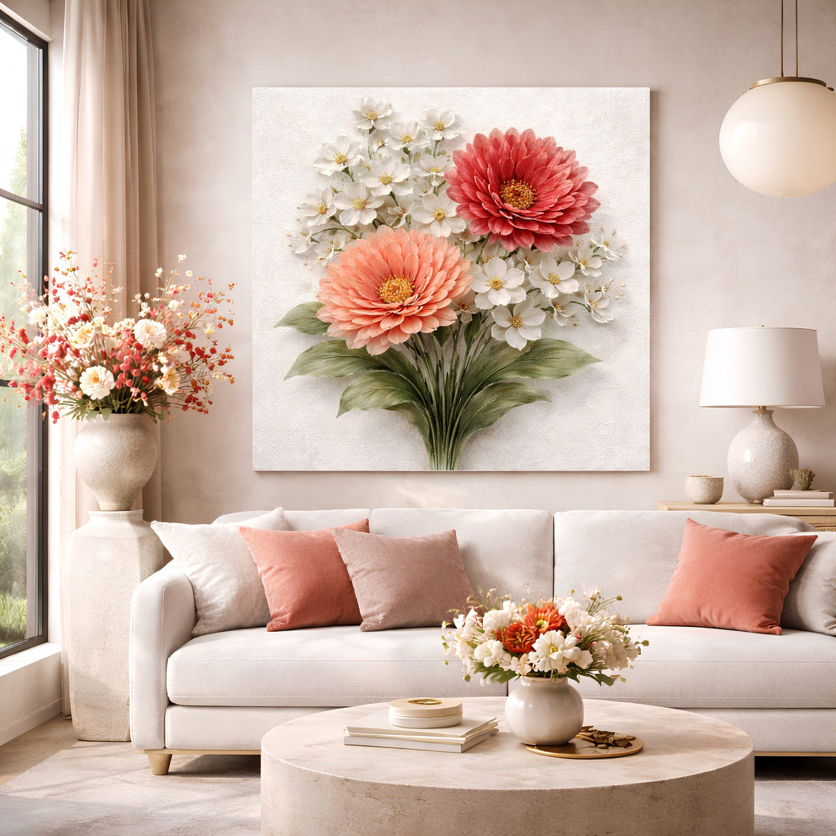 Coral Blooms - canvas
