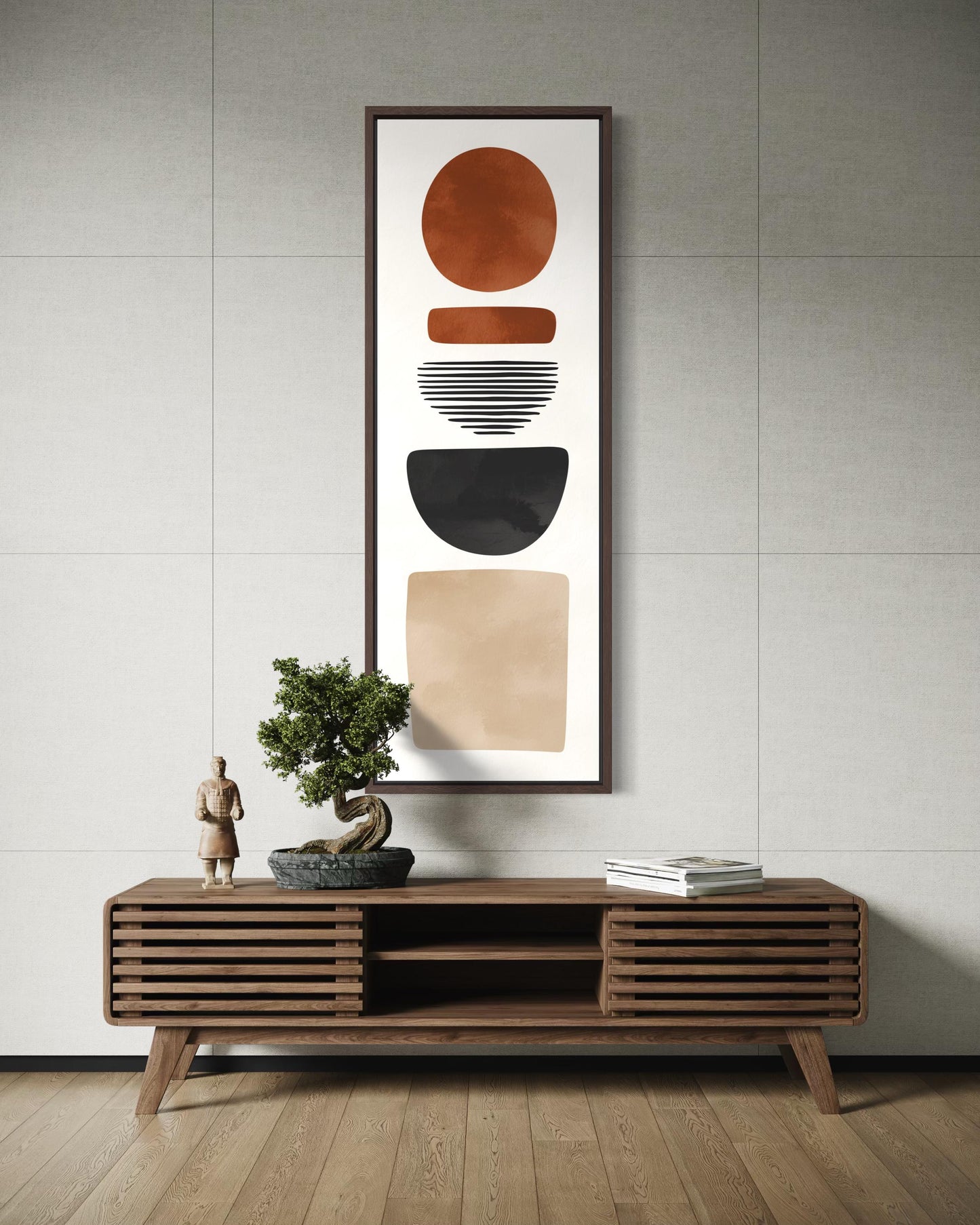 Abstract Boho Geometric Tall Narrow Canvas Wall Art