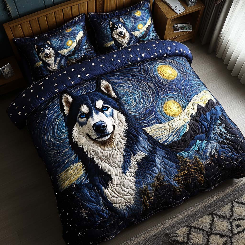 Alpha Watch 3-Piece Quilted Bedding Set - Single (59" x 70")
