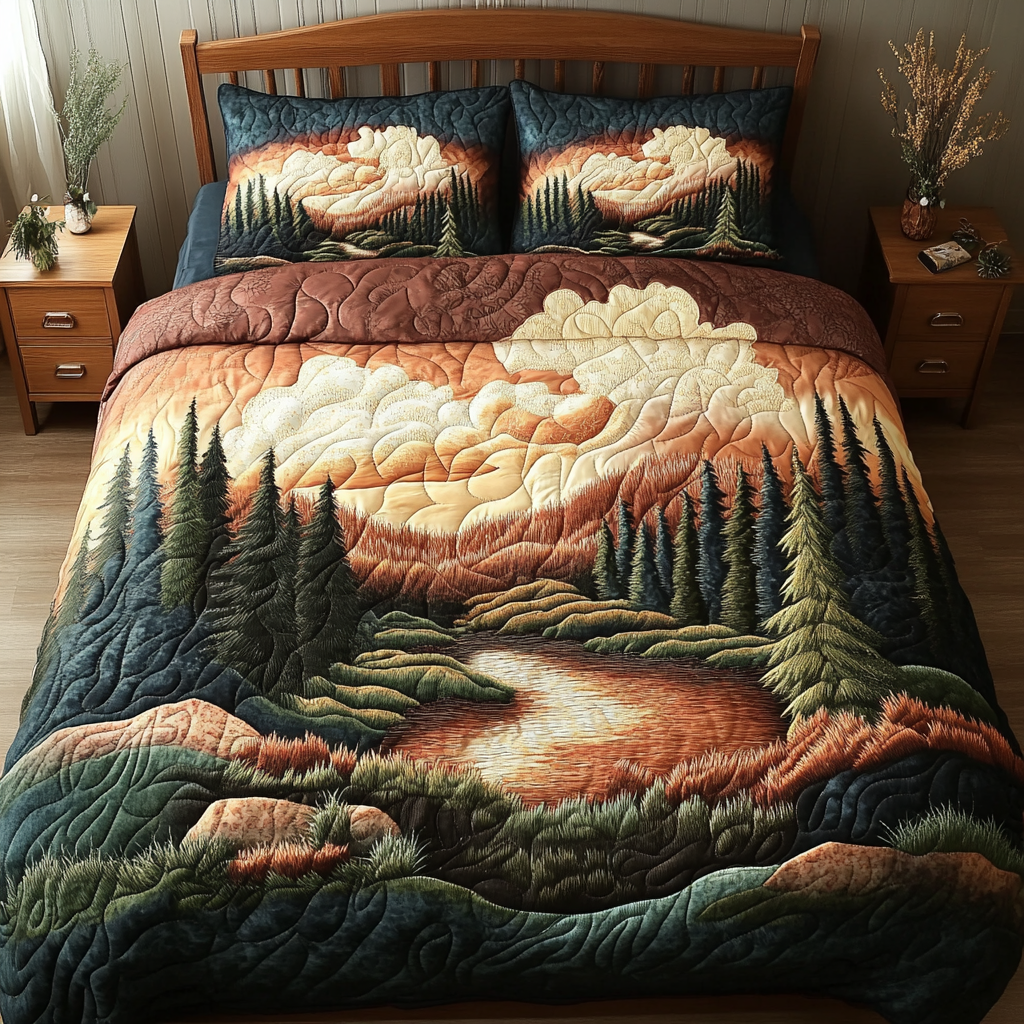 Alpine Glow 3-Piece Quilted Bedding Set - Single (59" x 70")