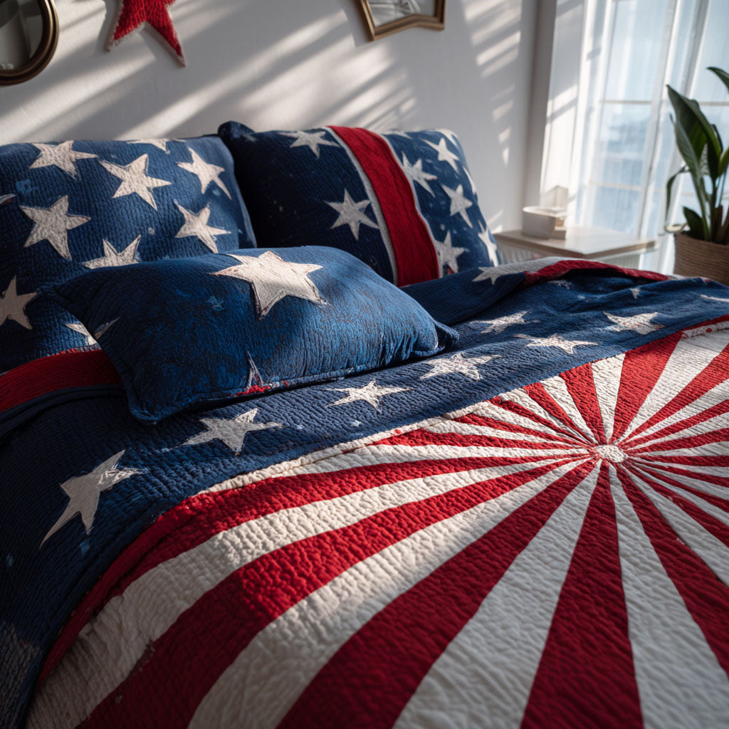 Americana Soul 3-Piece Quilted Bedding Set - Single (59" x 70")