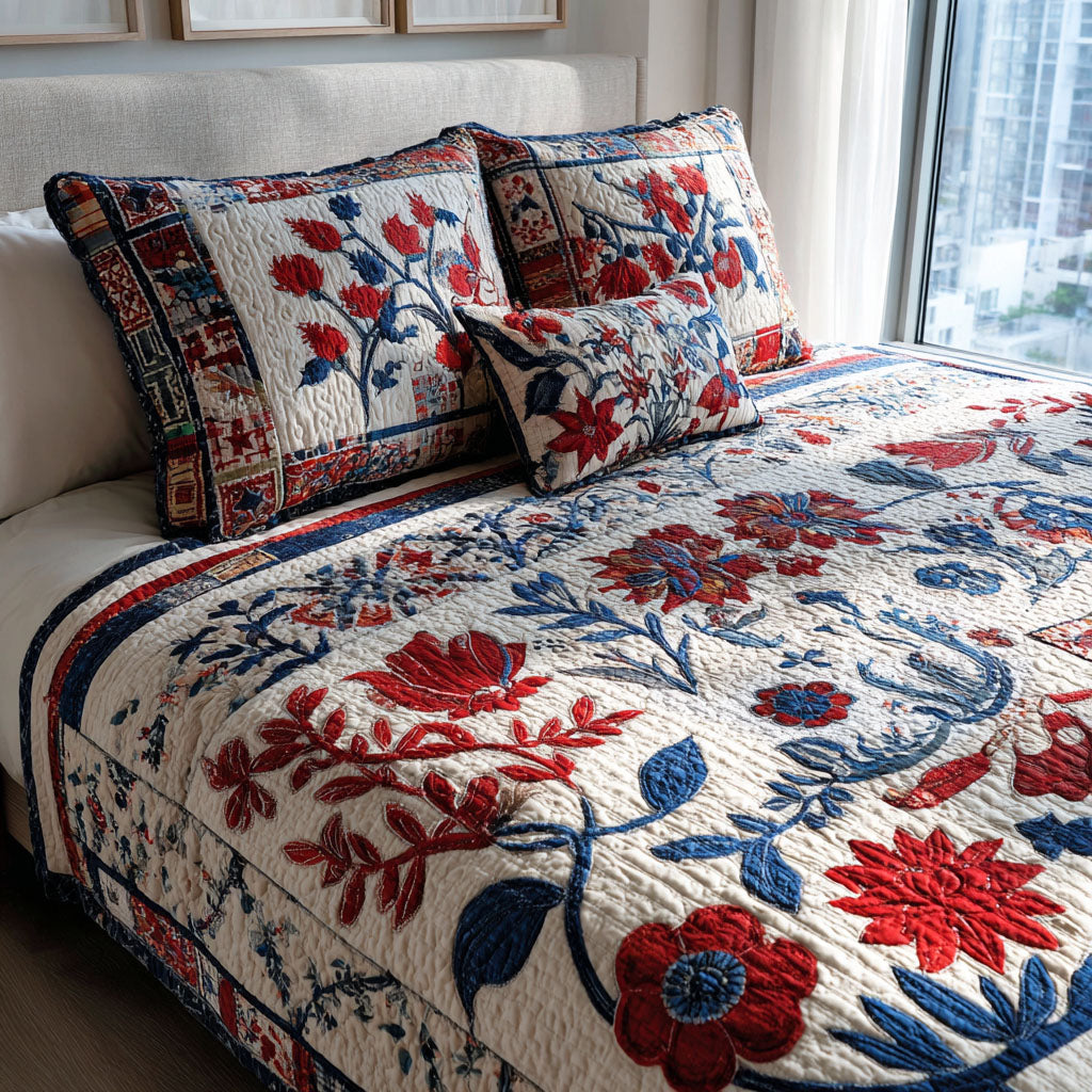 Americana Spirit 3-Piece Quilted Bedding Set - Single (59" x 70")