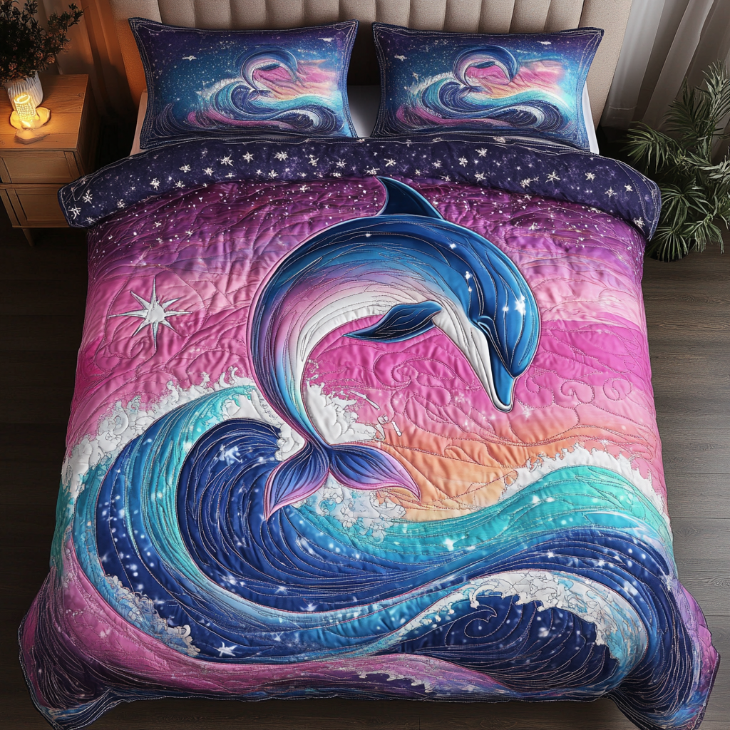 Aqua Glide 3-Piece Quilted Bedding Set - Single (59" x 70")