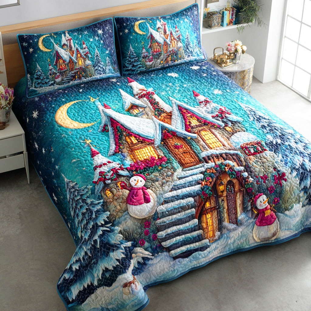 Arctic Gleam 3-Piece Quilted Bedding Set - Single (59" x 70")