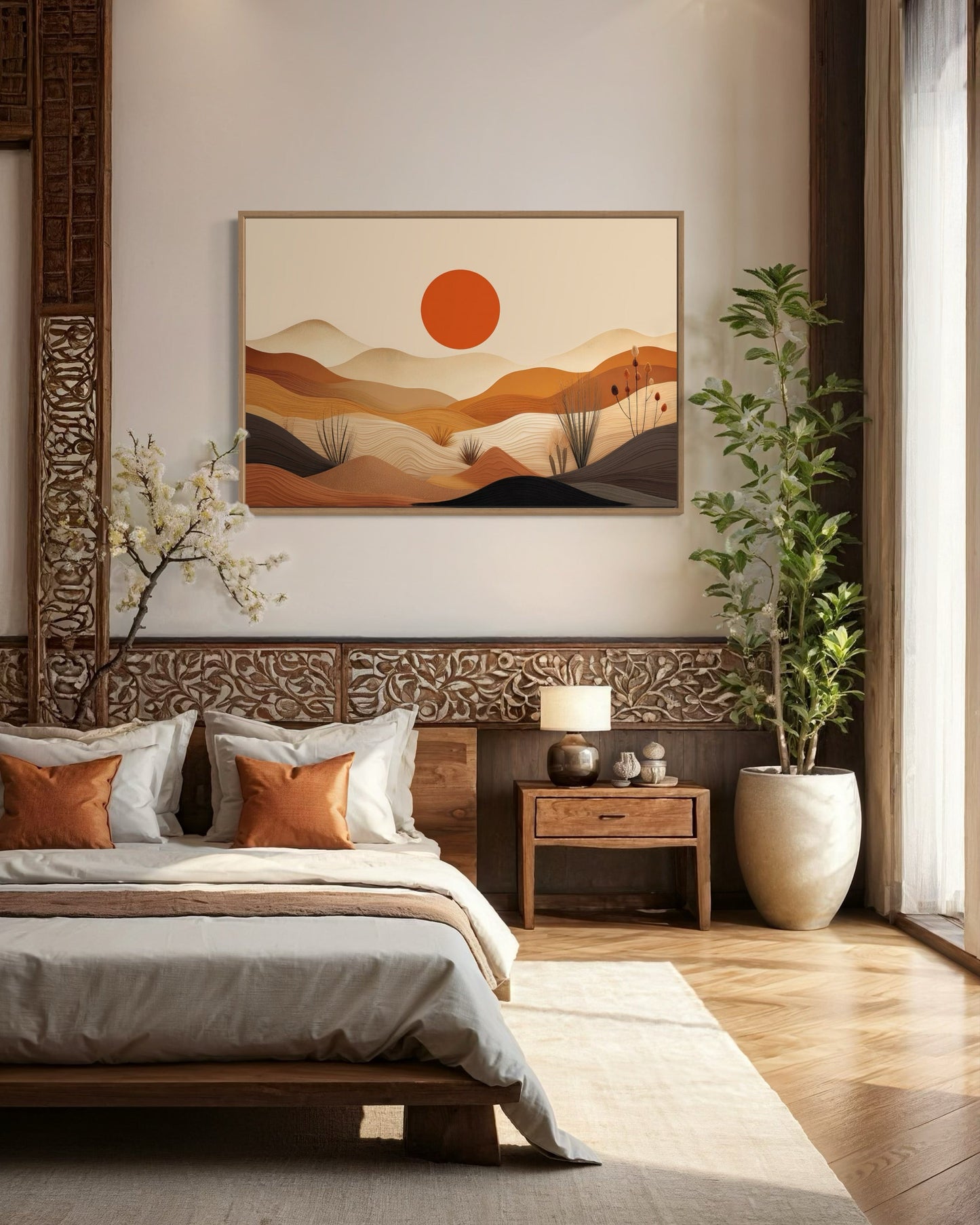 Arizona Desert Boho Landscape Southwestern Canvas Wall Art