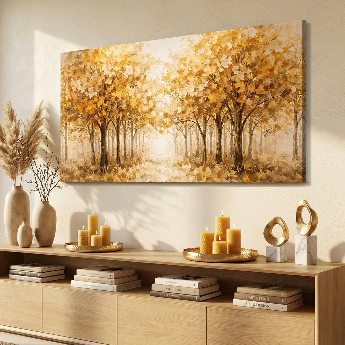 Autumn Trees — Gold And Cream Foliage