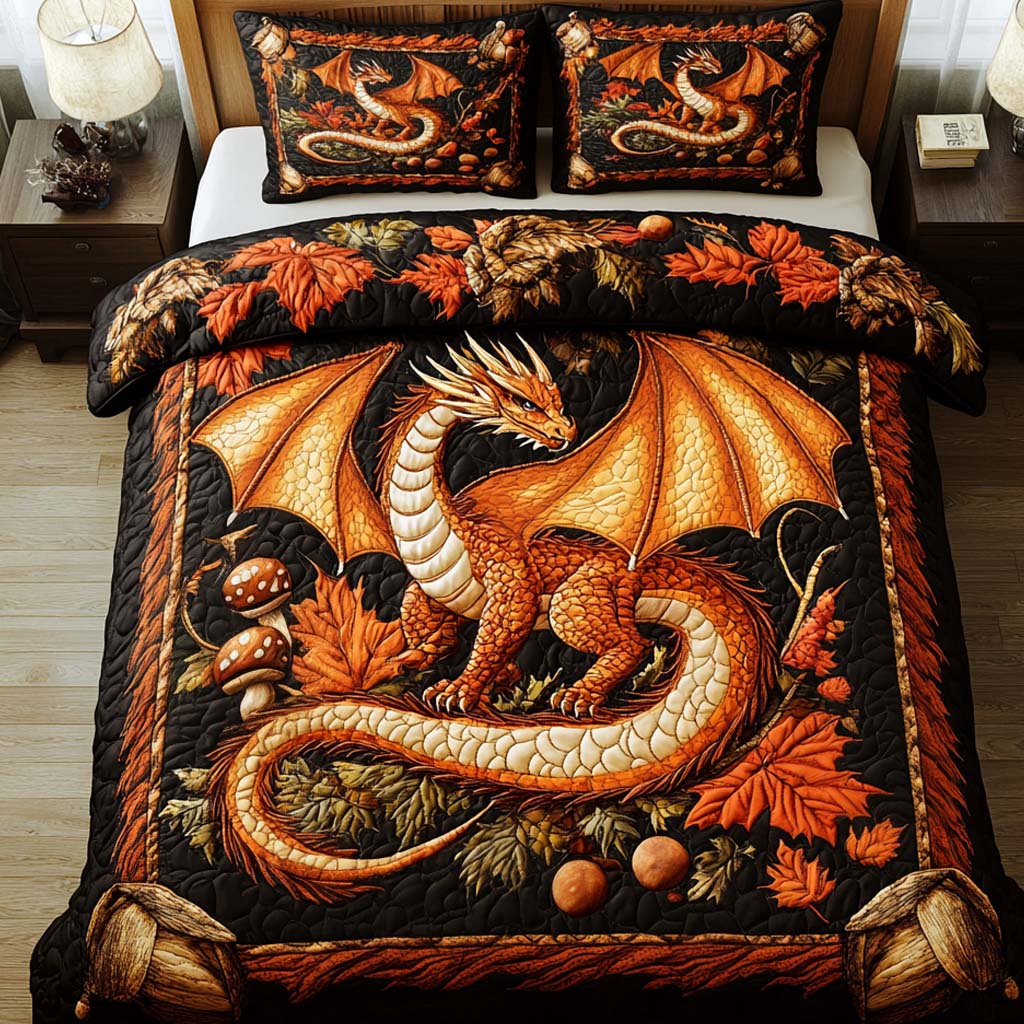 Autumn Fury 3-Piece Quilted Bedding Set - Single (59" x 70")