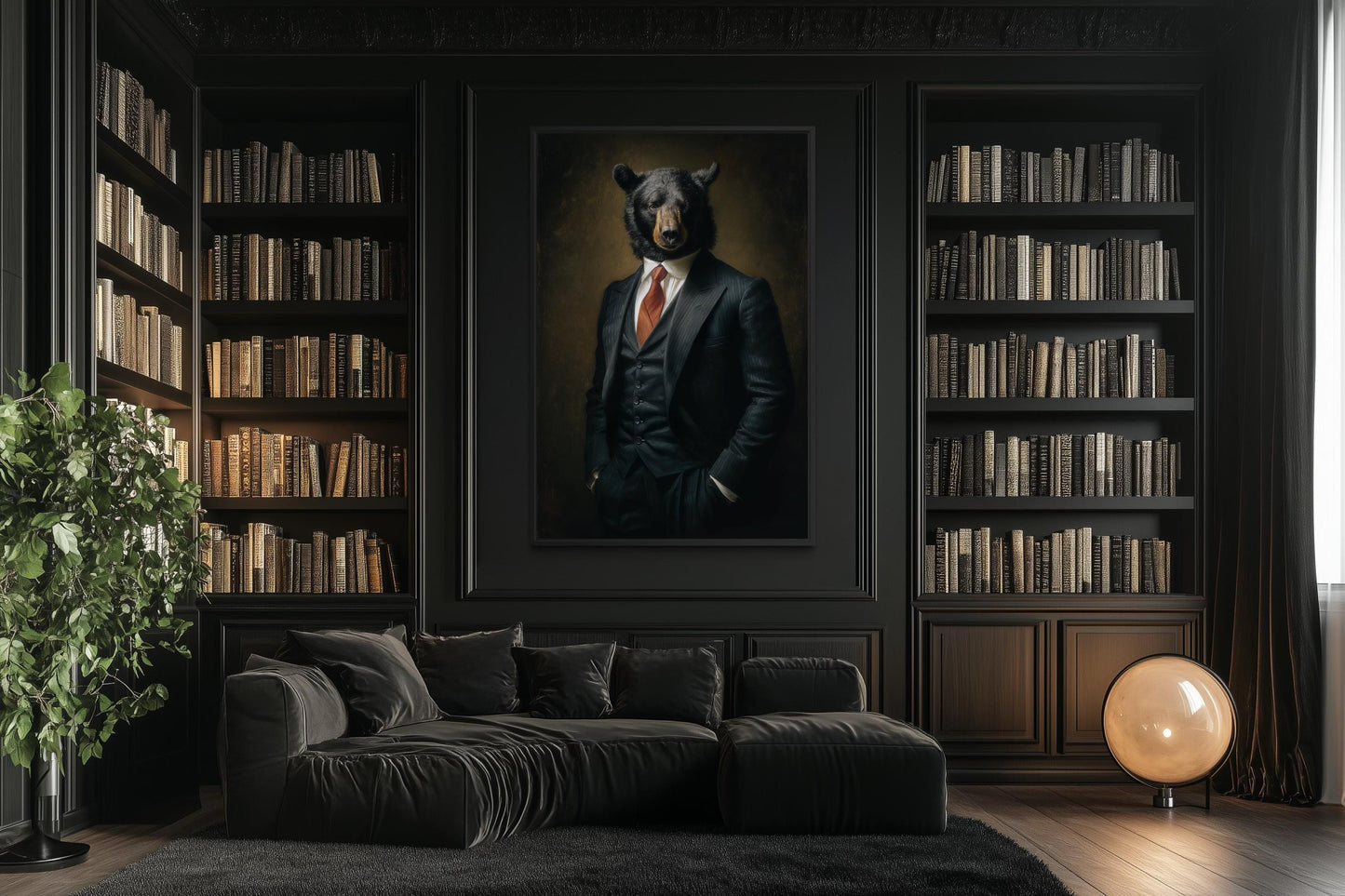 Bear Boss Wall Art – Powerful Bear Painting Canvas | Mens Office Decor