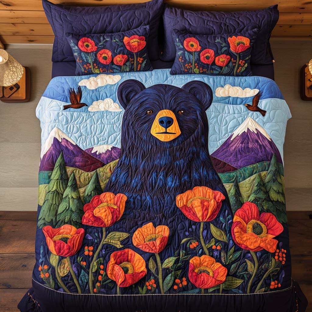 Bear Bliss 3-Piece Quilted Bedding Set - Single (59" x 70")