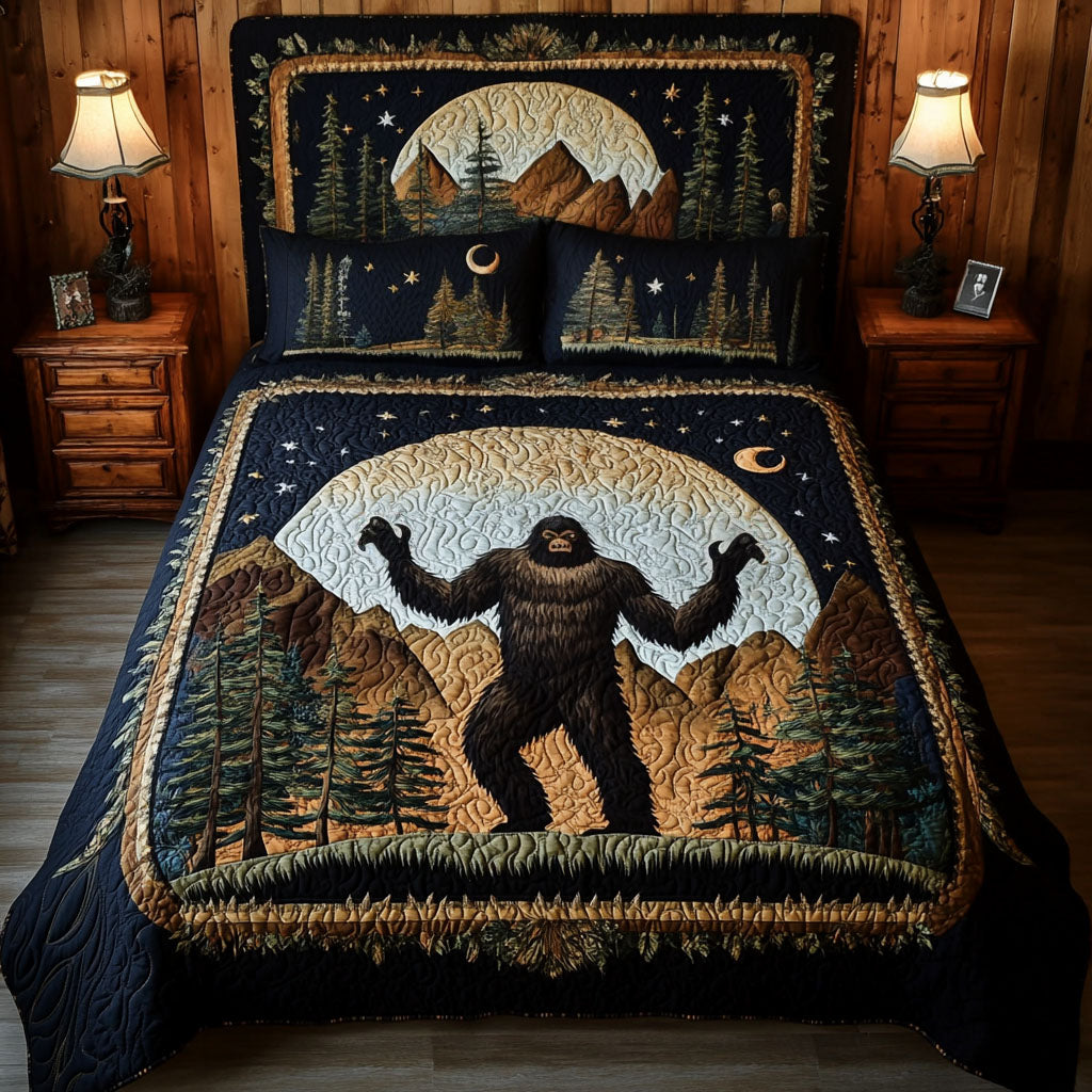 Bigfoot Encounter 3-Piece Quilted Bedding Set - Single (59" x 70")