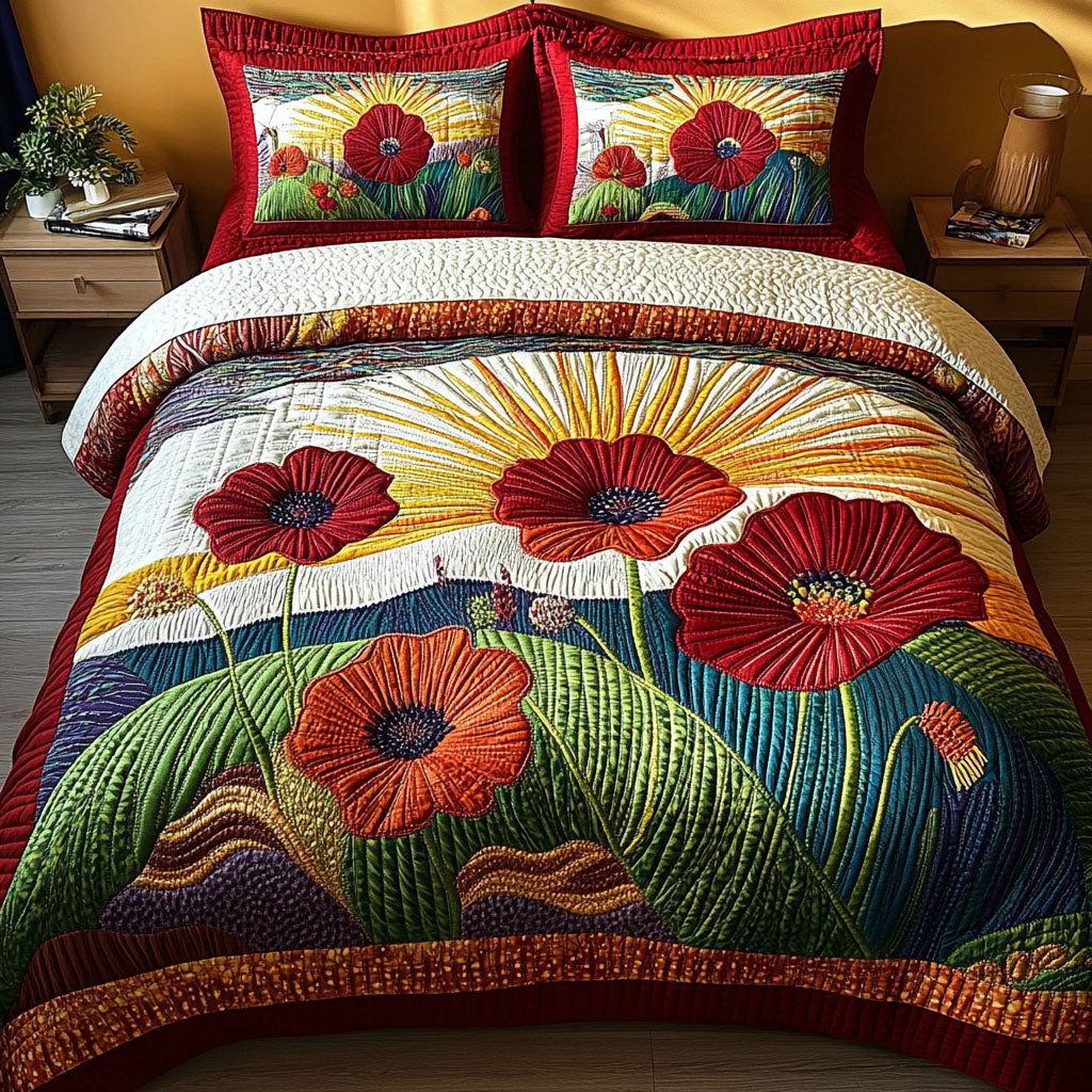 Blooming Daydream 3-Piece Quilted Bedding Set - Single (59" x 70")