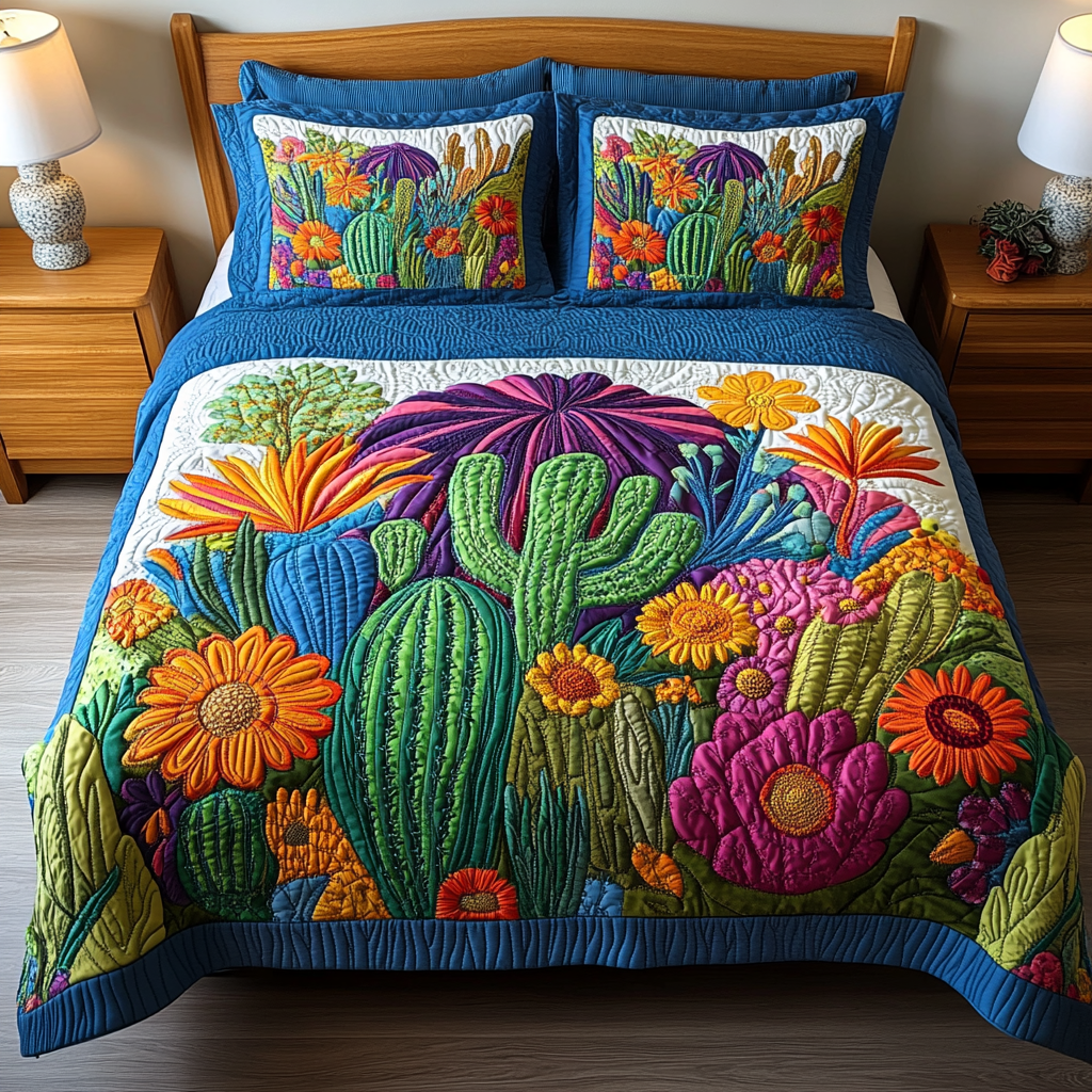 Blooming Desert 3-Piece Quilted Bedding Set - Single (59" x 70")