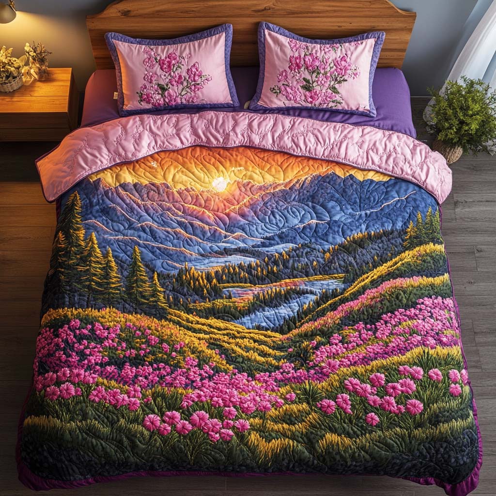 Blossom Horizon 3-Piece Quited Bedding Set - Single (59" x 70")