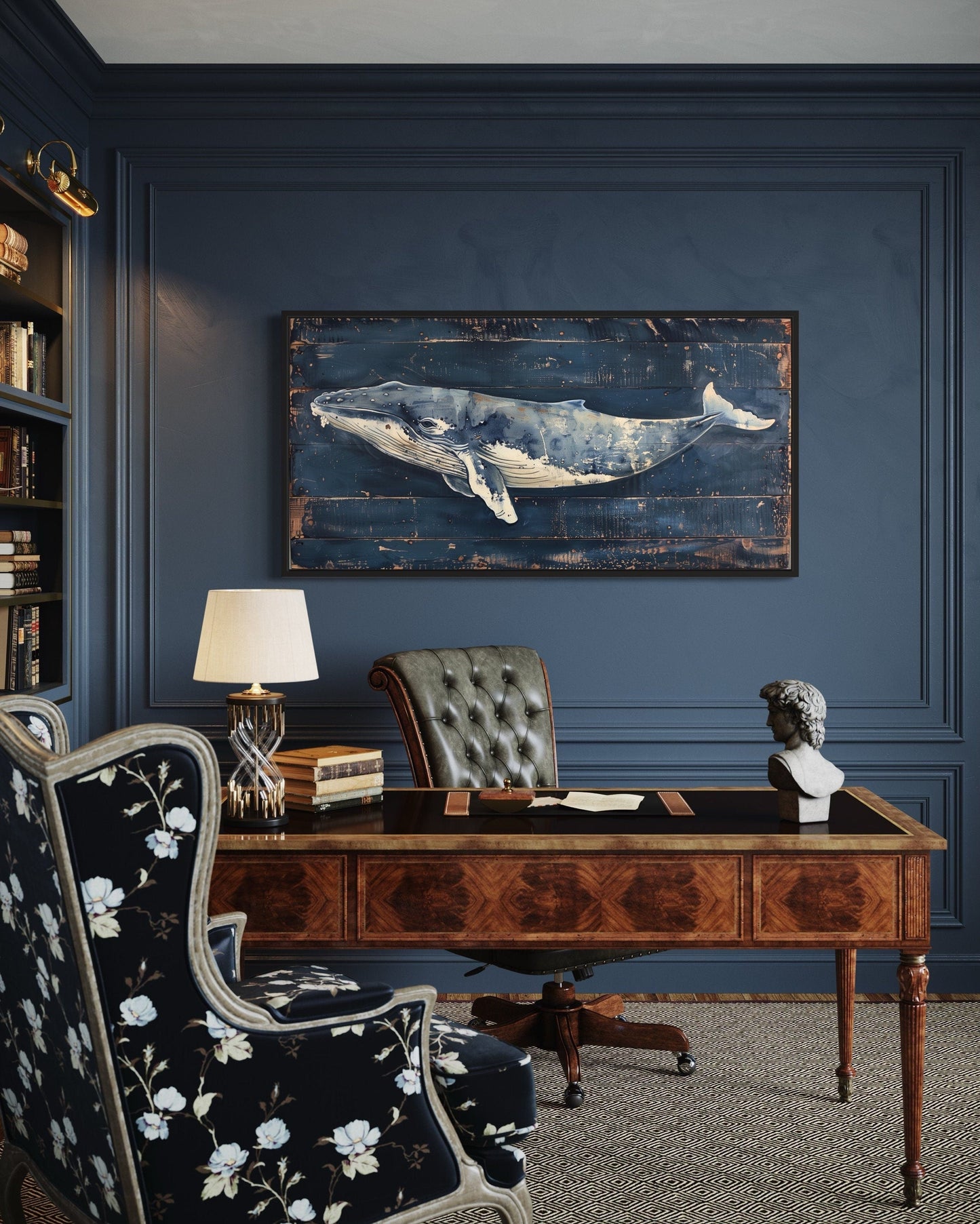 Humpback Whale Wall Art – Nautical Wall Art For Man Cave Or Office Canvas Print