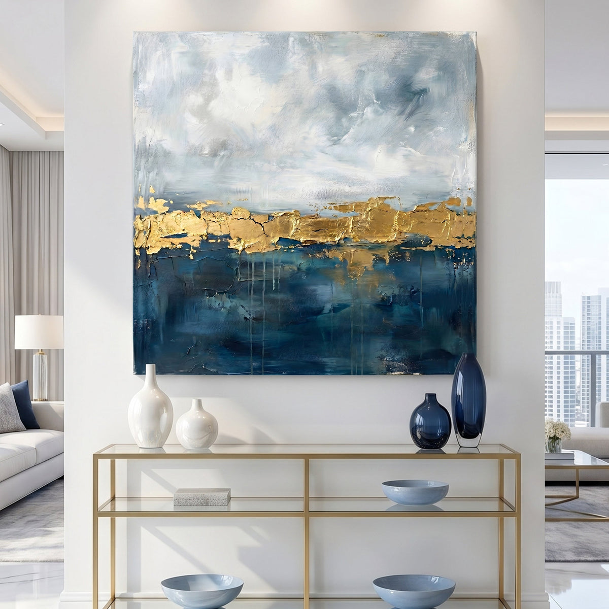 Blue and Gold Abstract