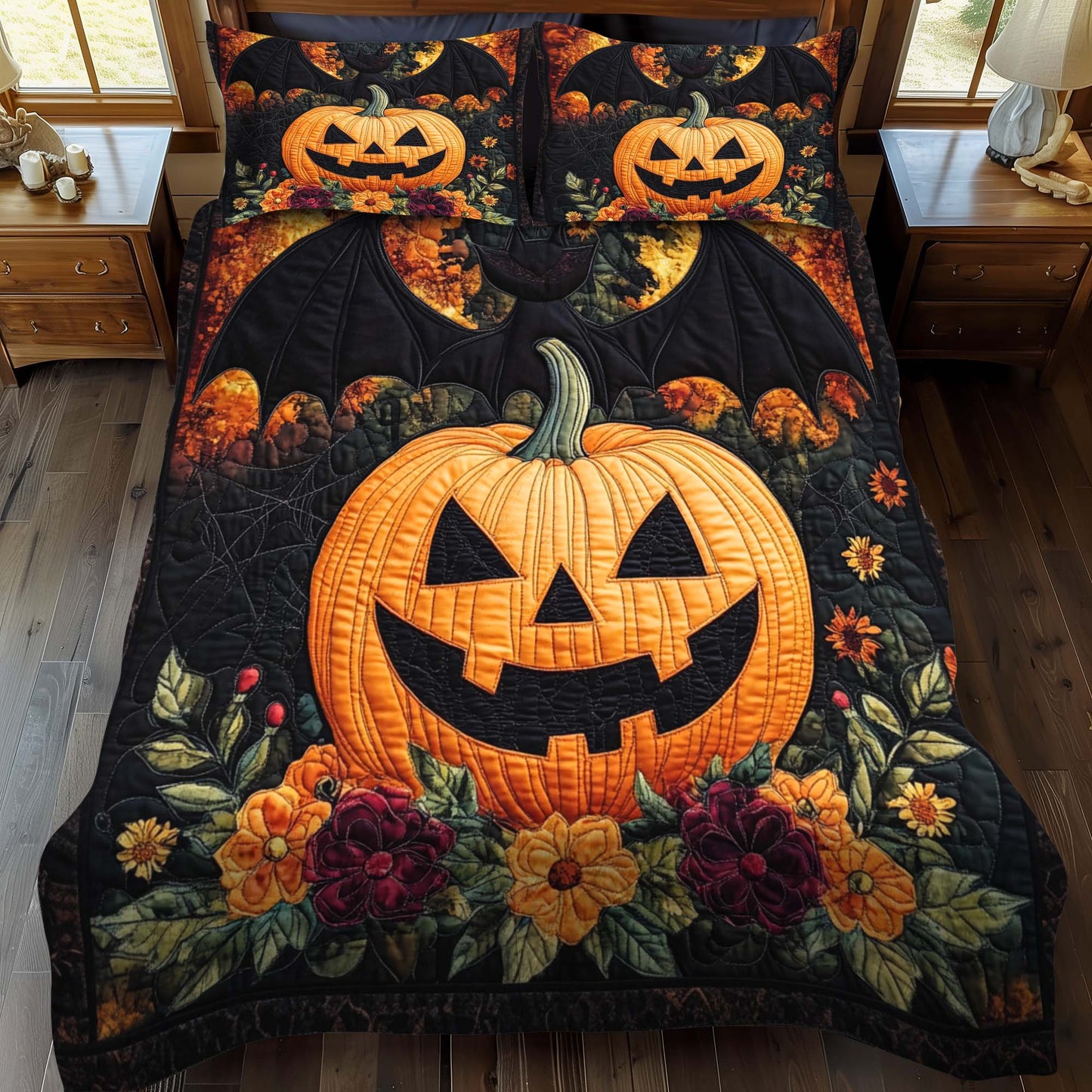Boo Crew 3-Piece Quilted Bedding Set - Single (59" x 70")
