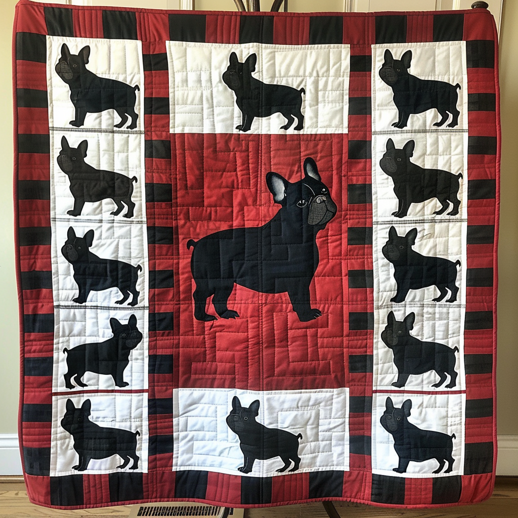 Bulldog Boulevard Quilted Blanket - Throw (55" x 60")