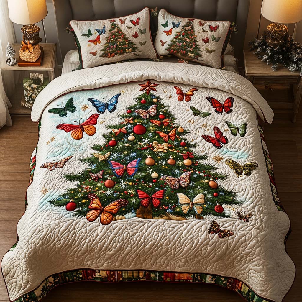 Butterfly Wonderland 3-Piece Quilted Bedding Set - Single (59" x 70")
