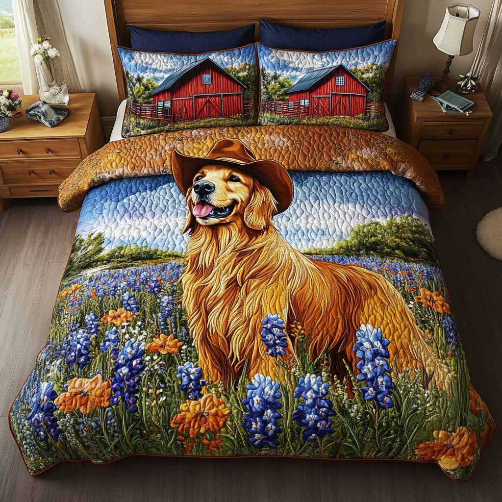 Cactus Cowboy 3-Piece Quilted Bedding Set - Single (59" x 70")