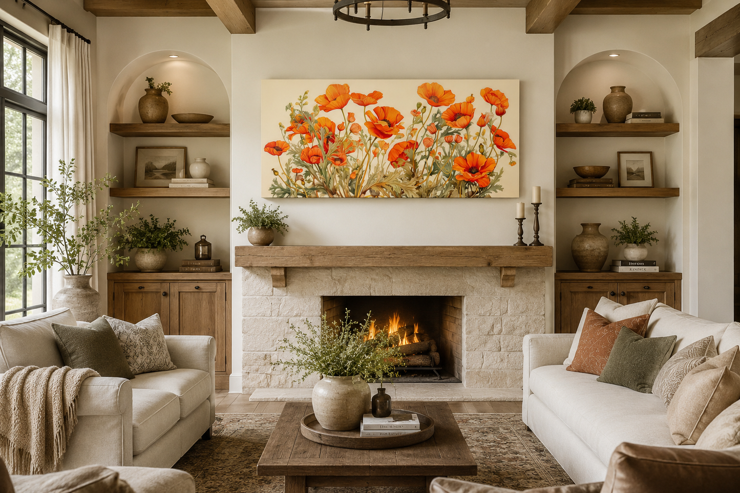 California Poppies Framed Canvas Wall Art
